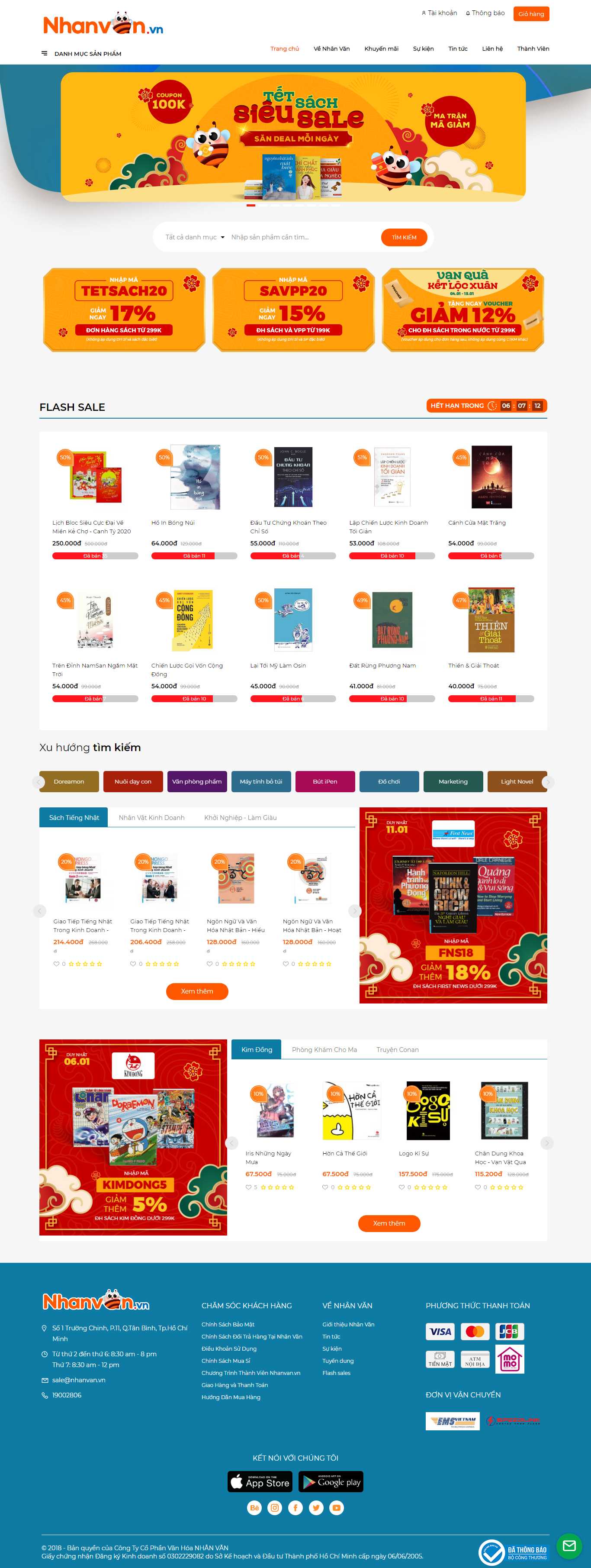 Thiết kế Web bán sách trực tuyến - nhanvan.vn