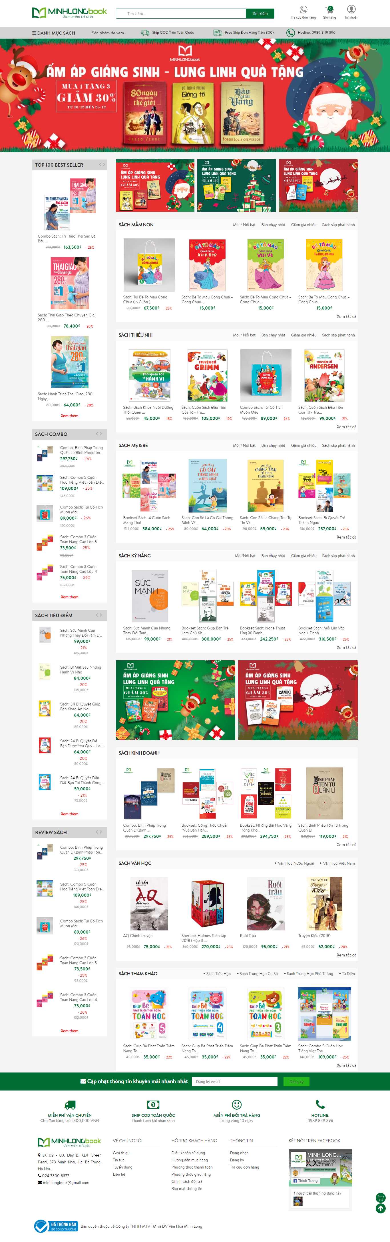 Thiết kế Web bán sách trực tuyến - minhlongbook.vn