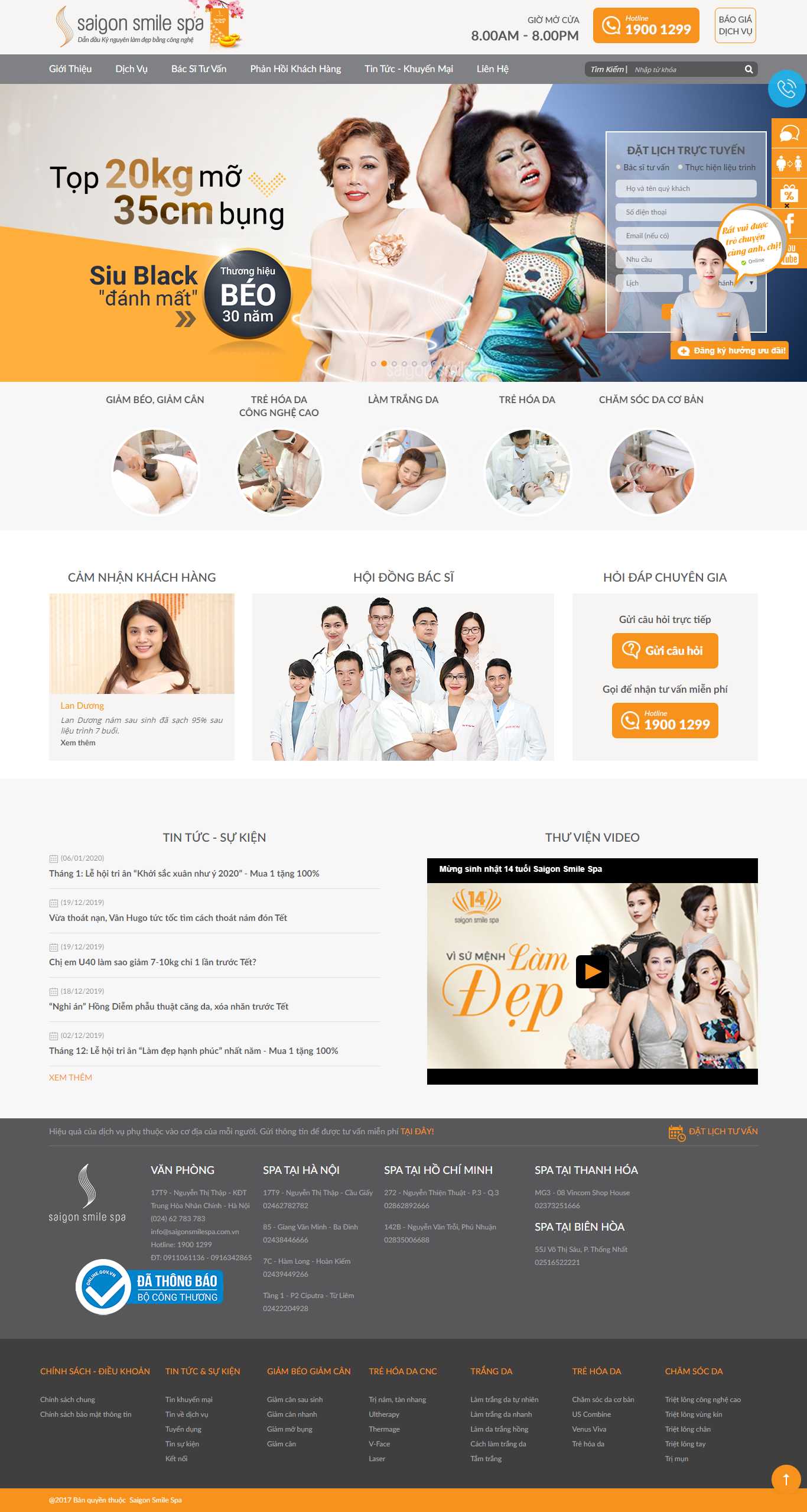 Thiết kế Web thẩm mỹ viện - saigonsmilespa.com.vn