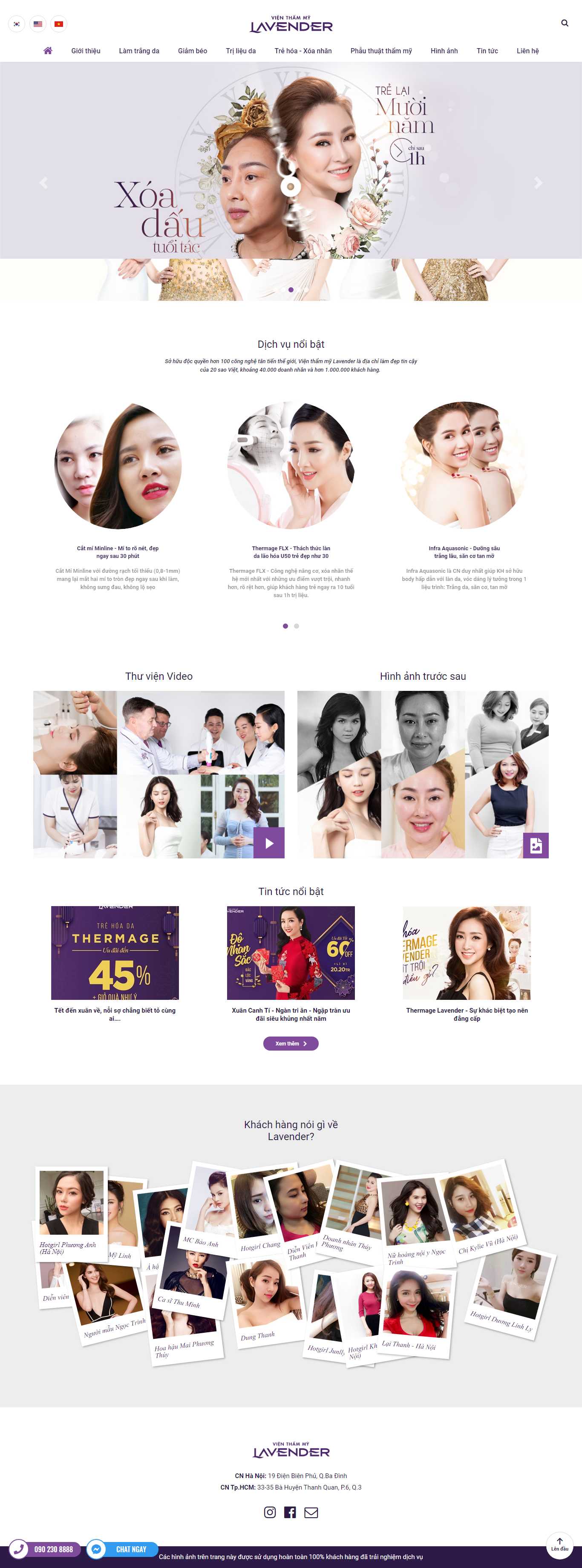 Thiết kế Web thẩm mỹ viện - vienthammylavender.vn