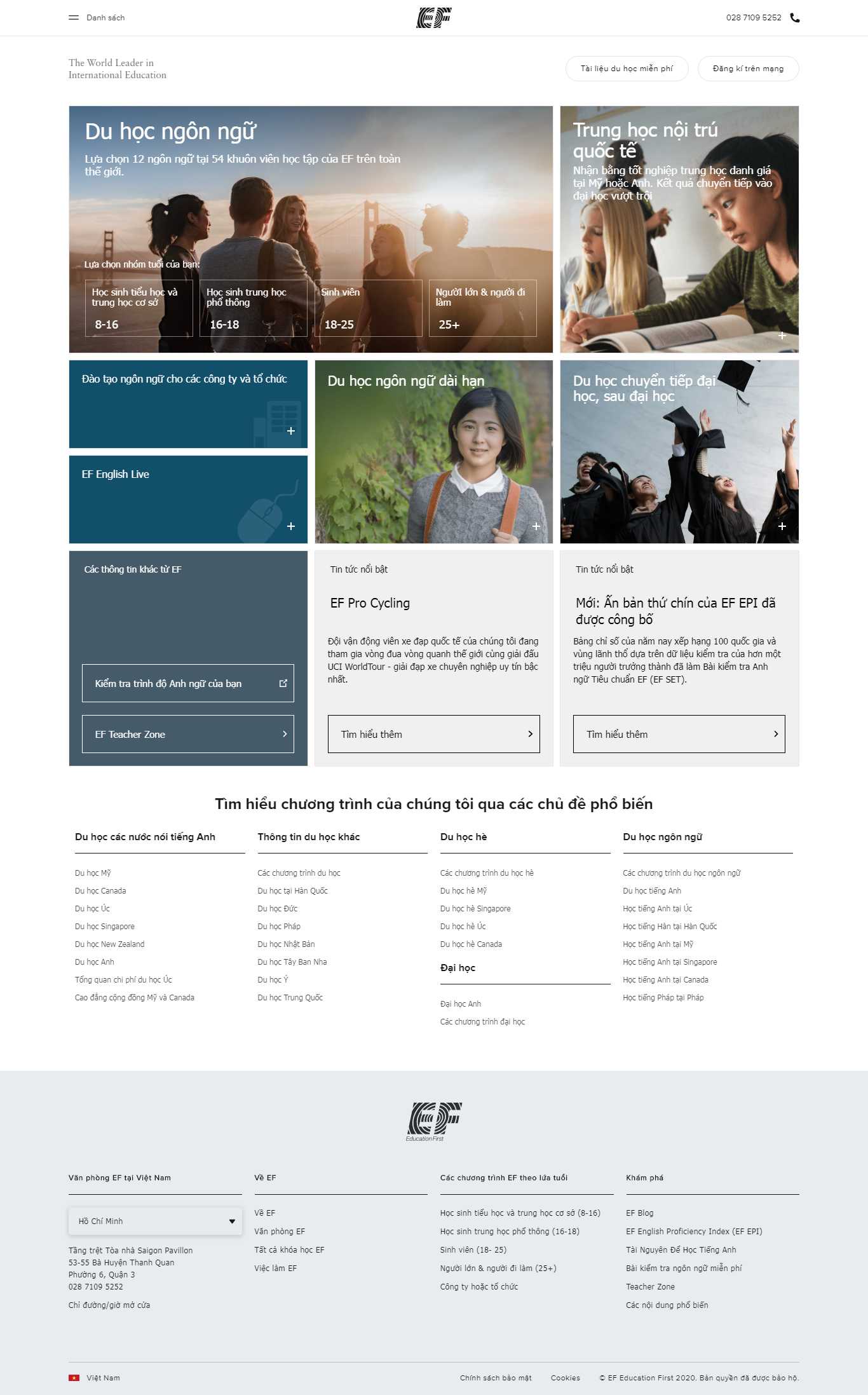 Thiết kế Web tư vấn du học - www.ef.com.vn