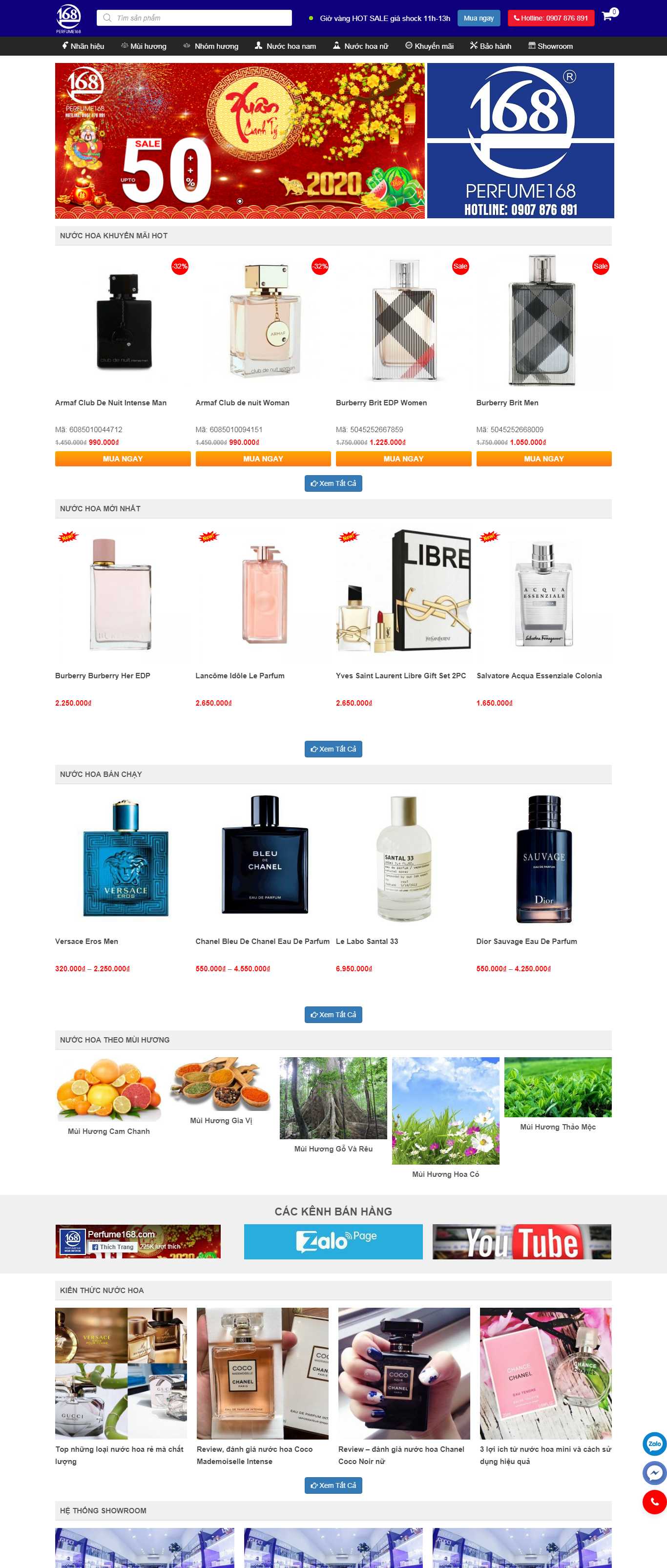 Thiết kế Web bán nước hoa - perfume168.com
