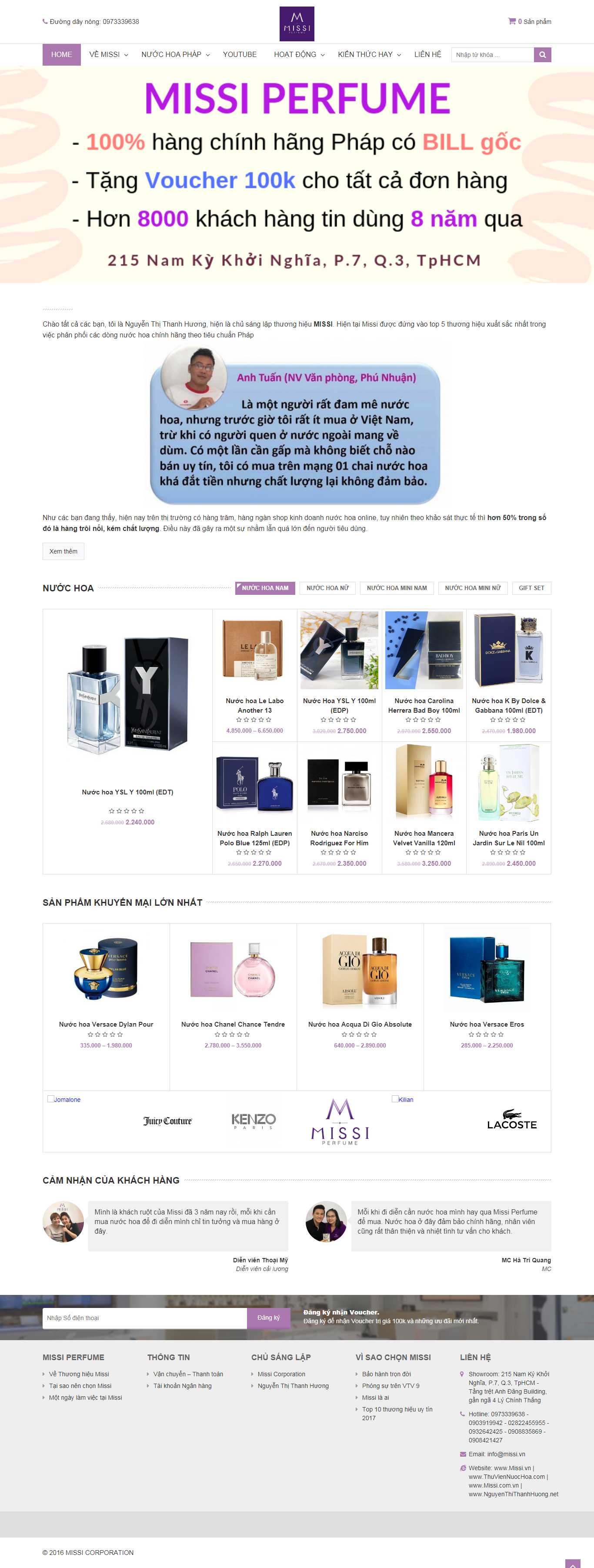 Thiết kế Web bán nước hoa - missi.com.vn