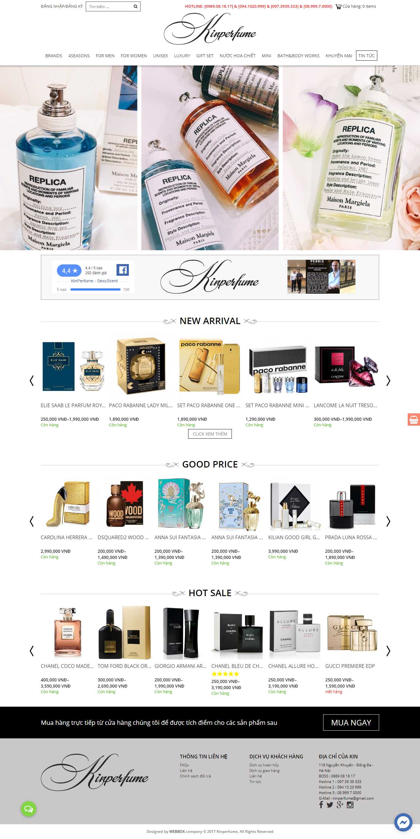 Thiết kế Web bán nước hoa - kinperfume.com