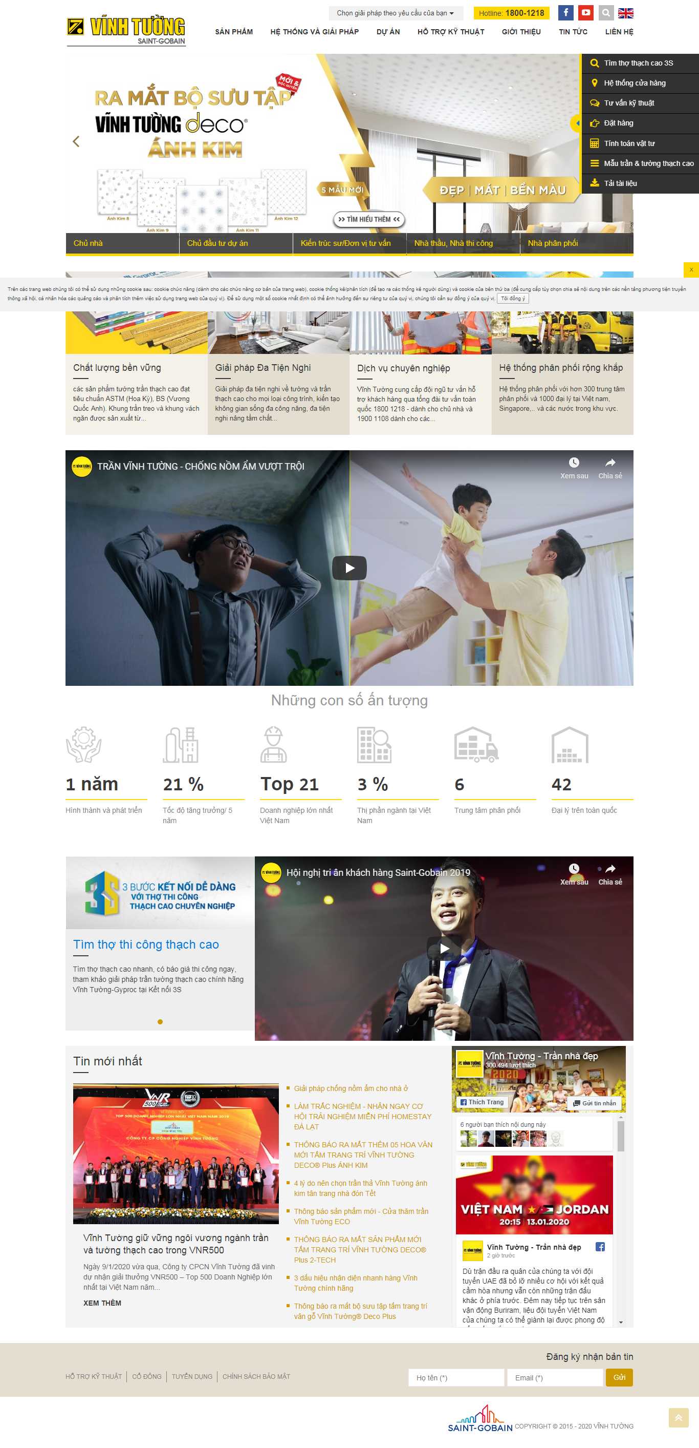 Thiết kế Web công ty trần thạch cao - www.vinhtuong.com