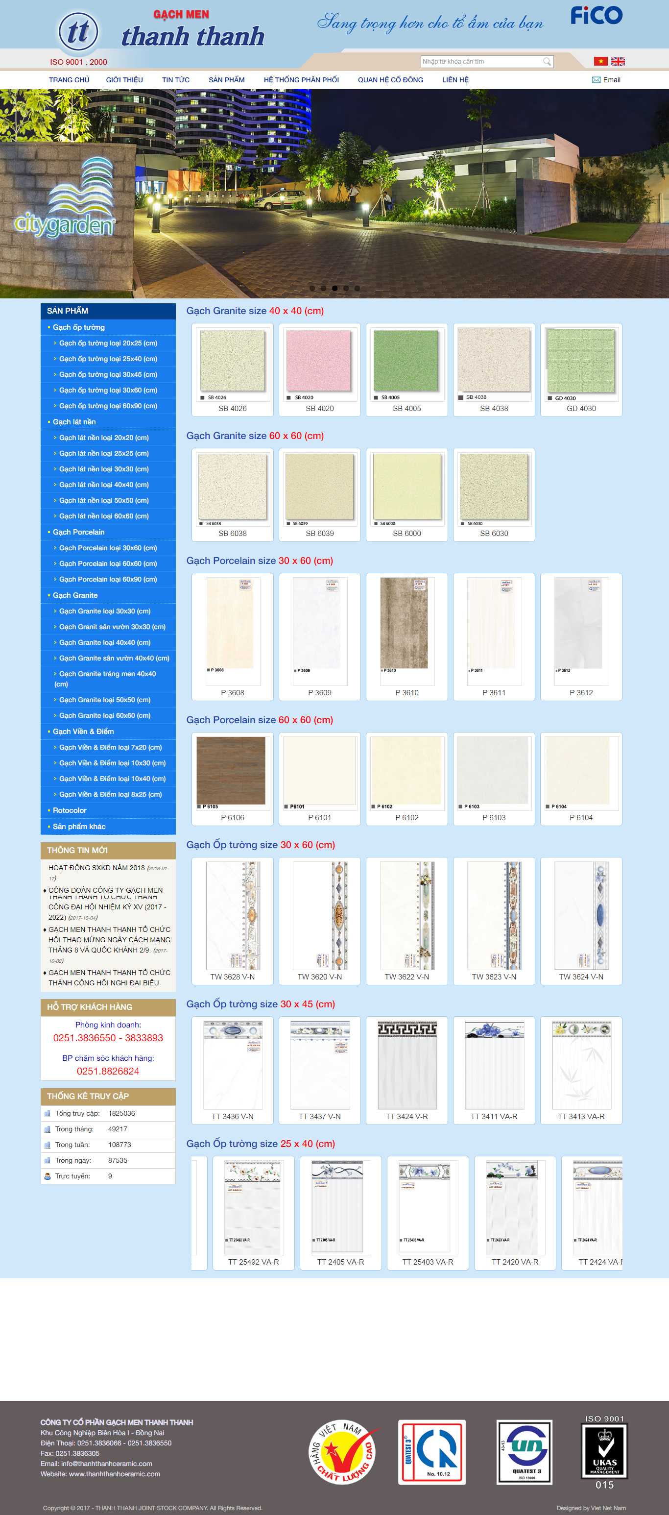 Thiết kế Web công ty gạch men - thanhthanhceramic.com