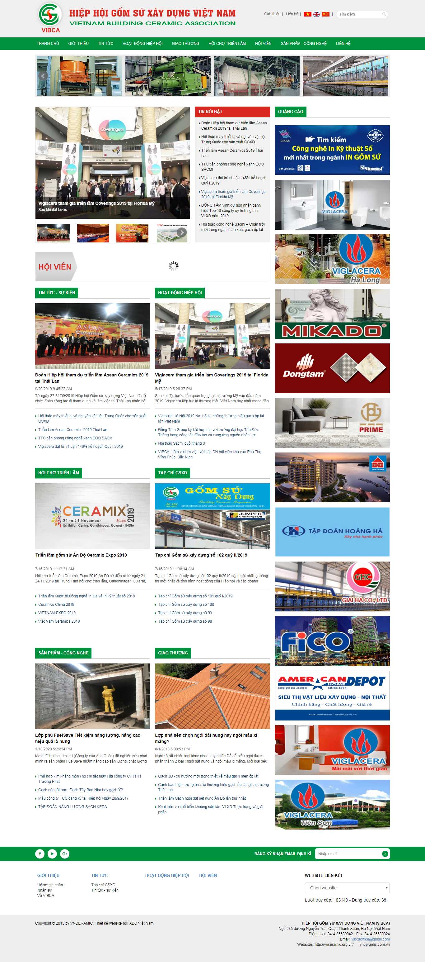Thiết kế Web công ty gạch men - vnceramic.org.vn