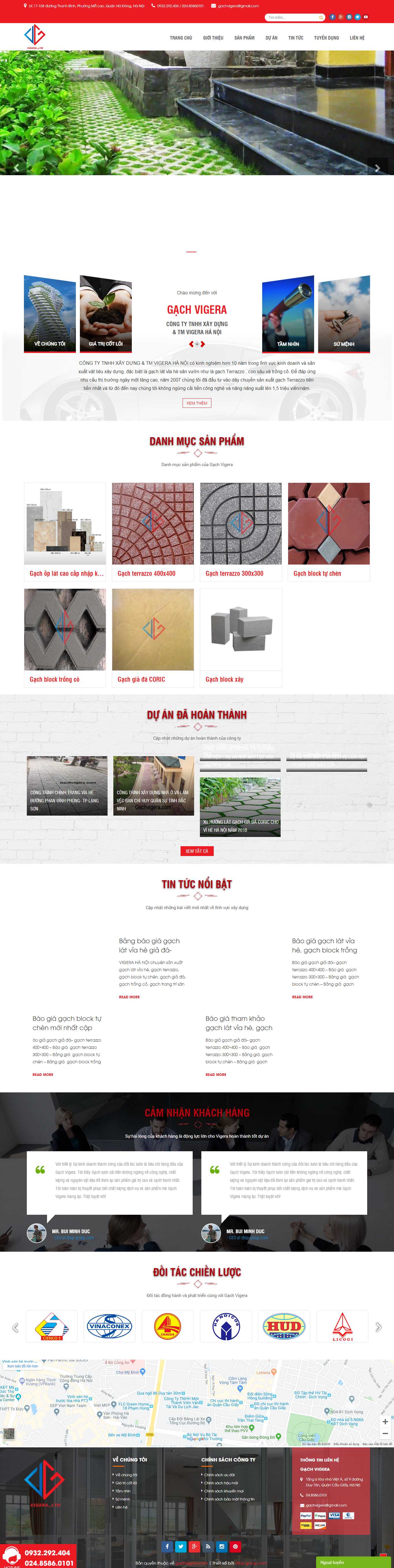 Thiết kế Web công ty gạch men - www.gachvigera.com