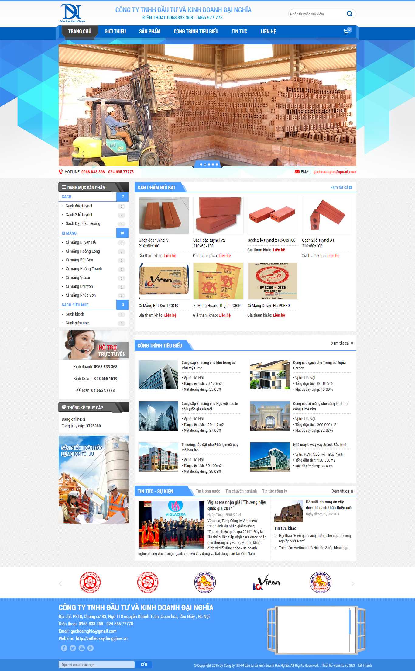 Thiết kế Web bán cửa hàng vật liệu - vatlieuxaydunggiare.vn