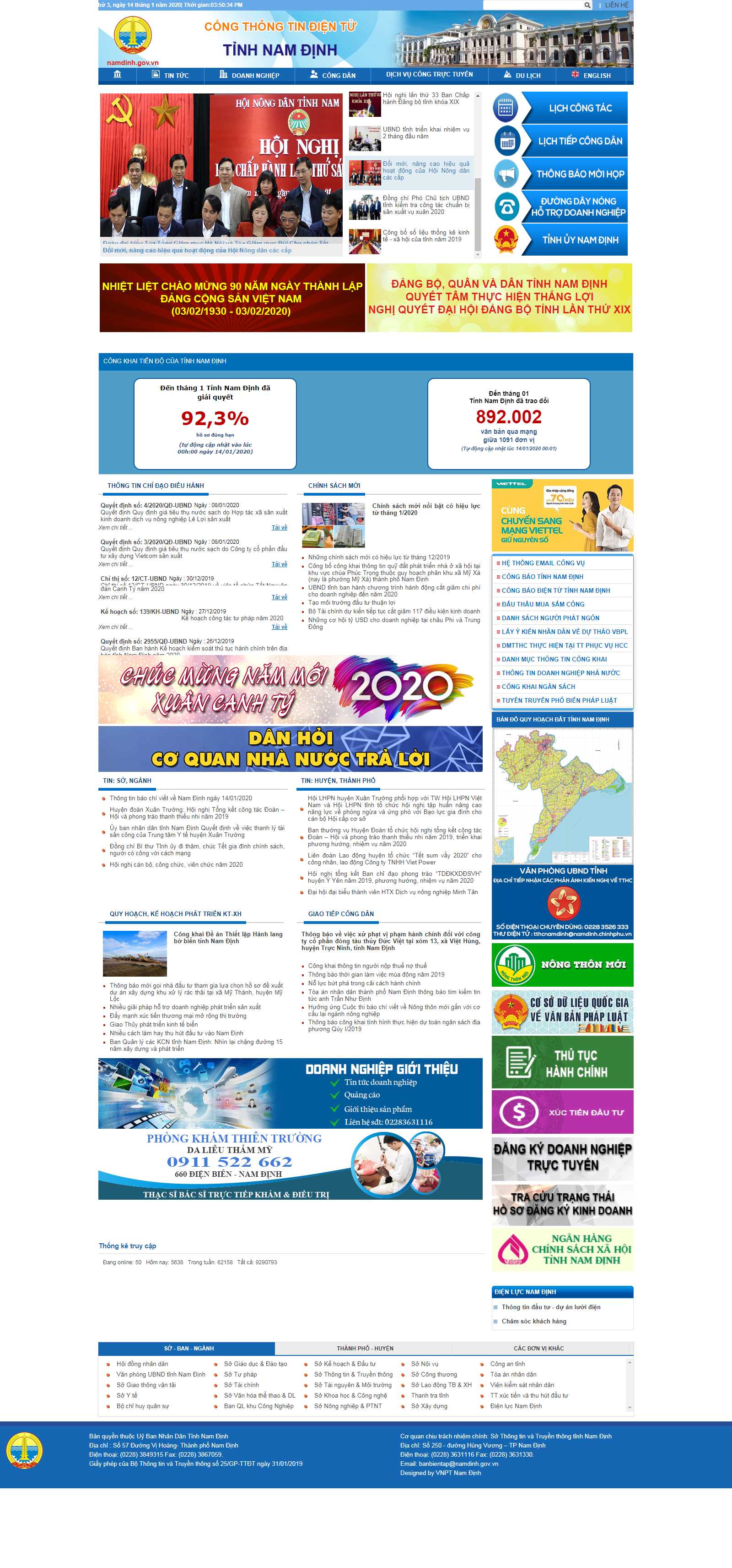 Thiết kế Web Ủy Ban Nhân Nhân - namdinh.gov.vn