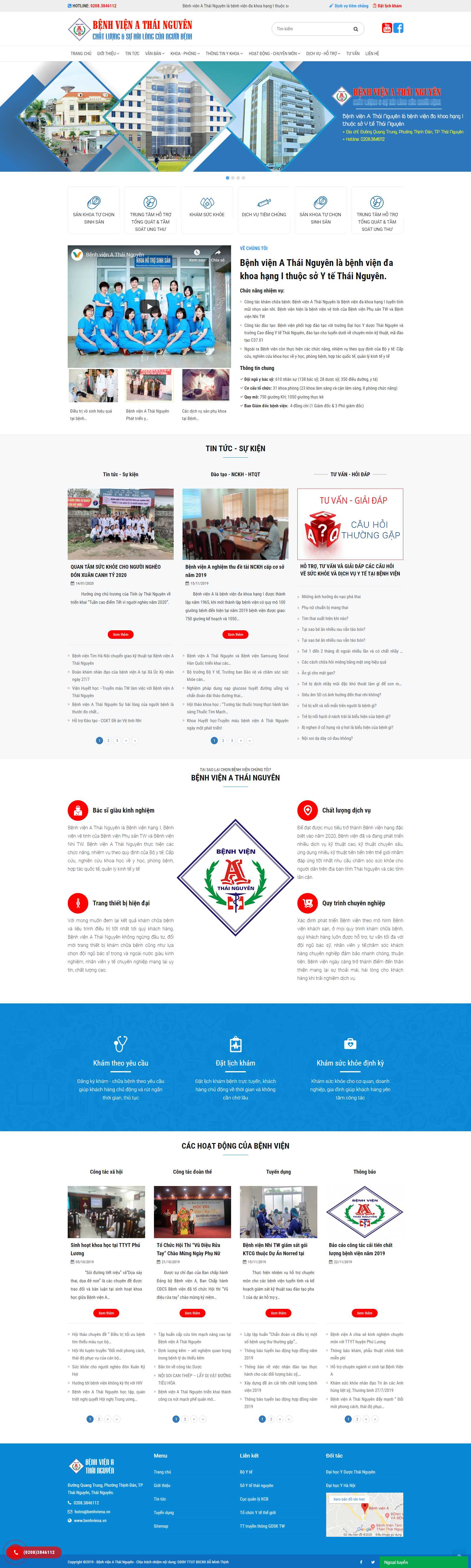 Thiết kế Web y học - benhvienathainguyen.com.vn