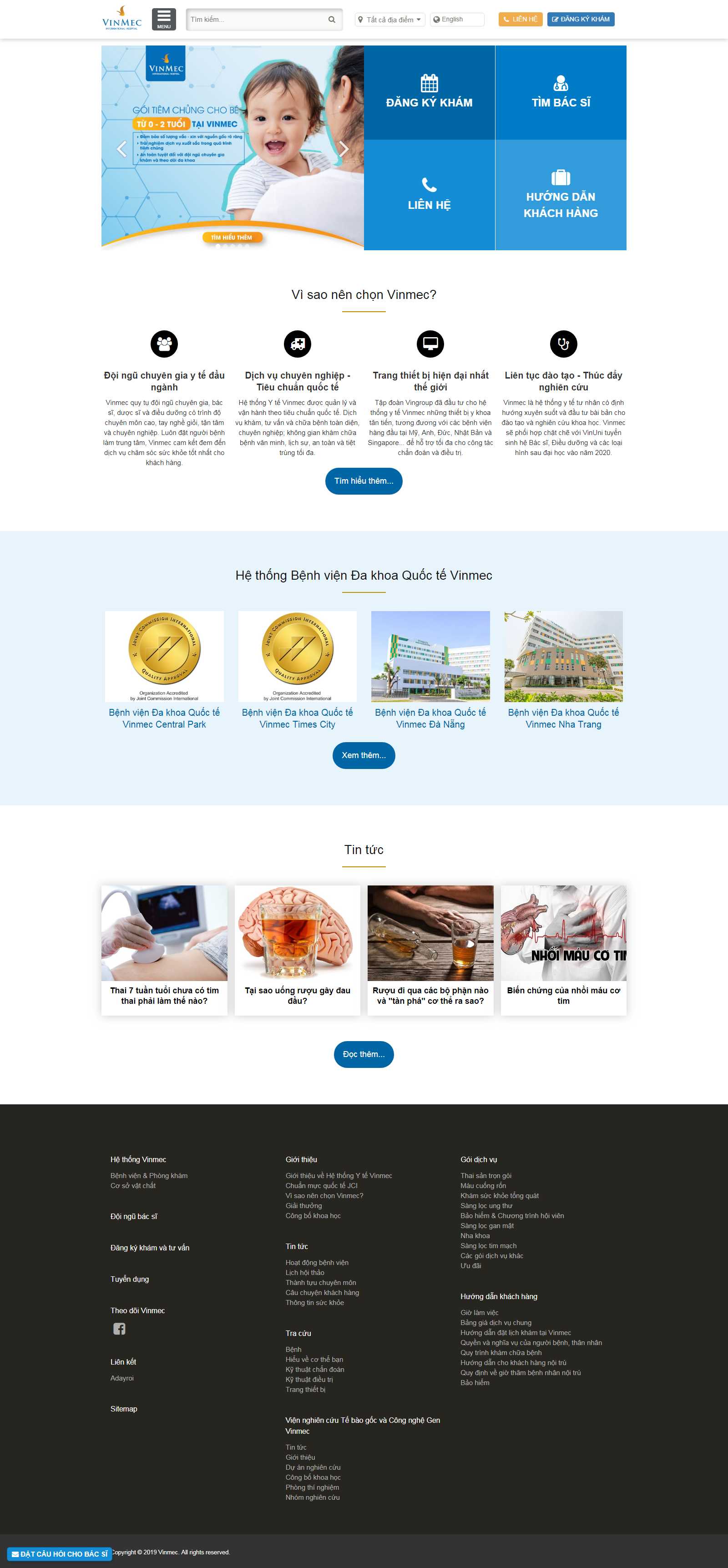 Thiết kế Web y tế - www.vinmec.com