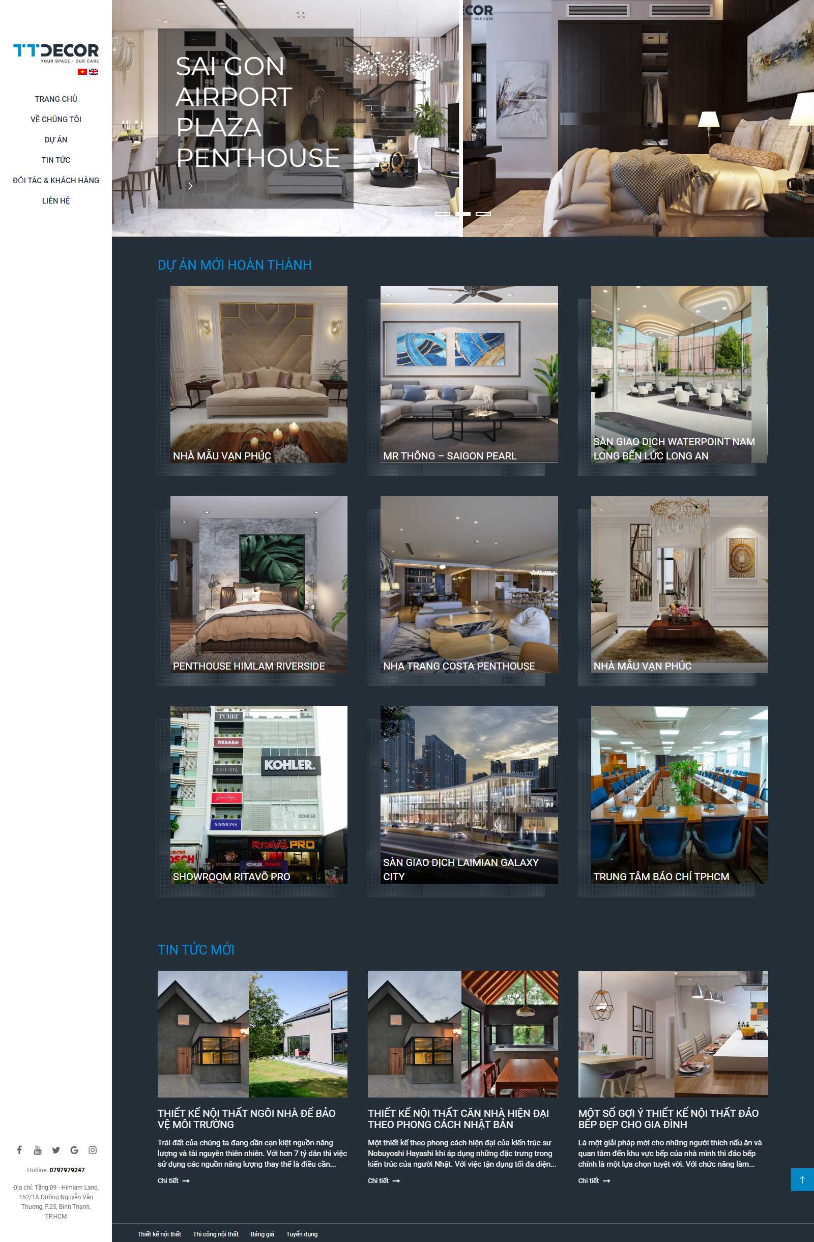 Thiết kế Web kiến trúc - www.ttdecor.net