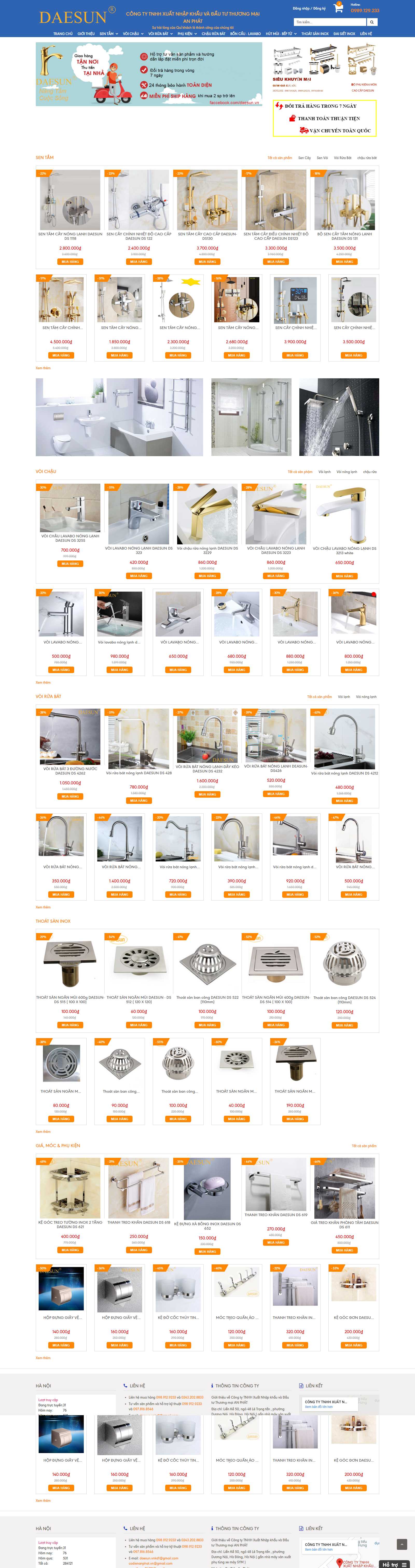 Thiết kế Web sen vòi - daesun.vn