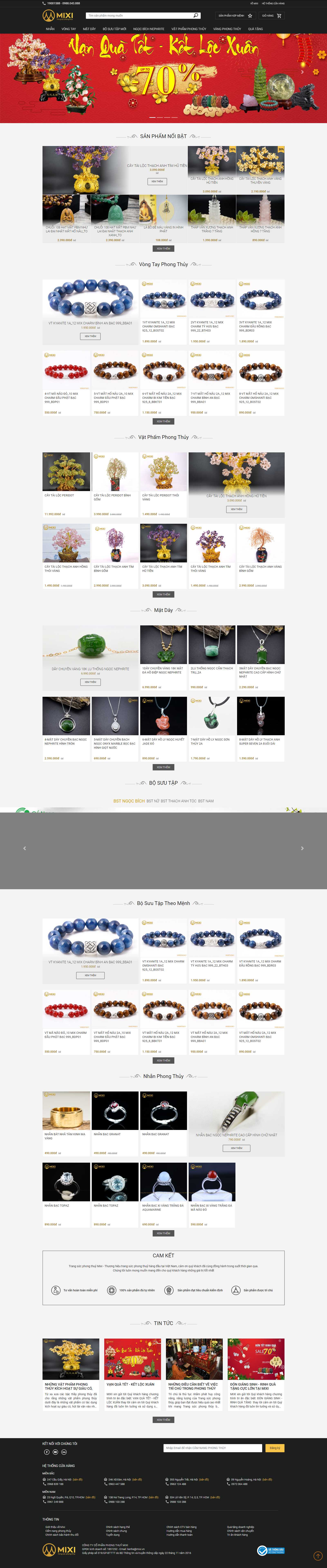 Thiết kế Web vòng tay phong thủy - mixi.vn