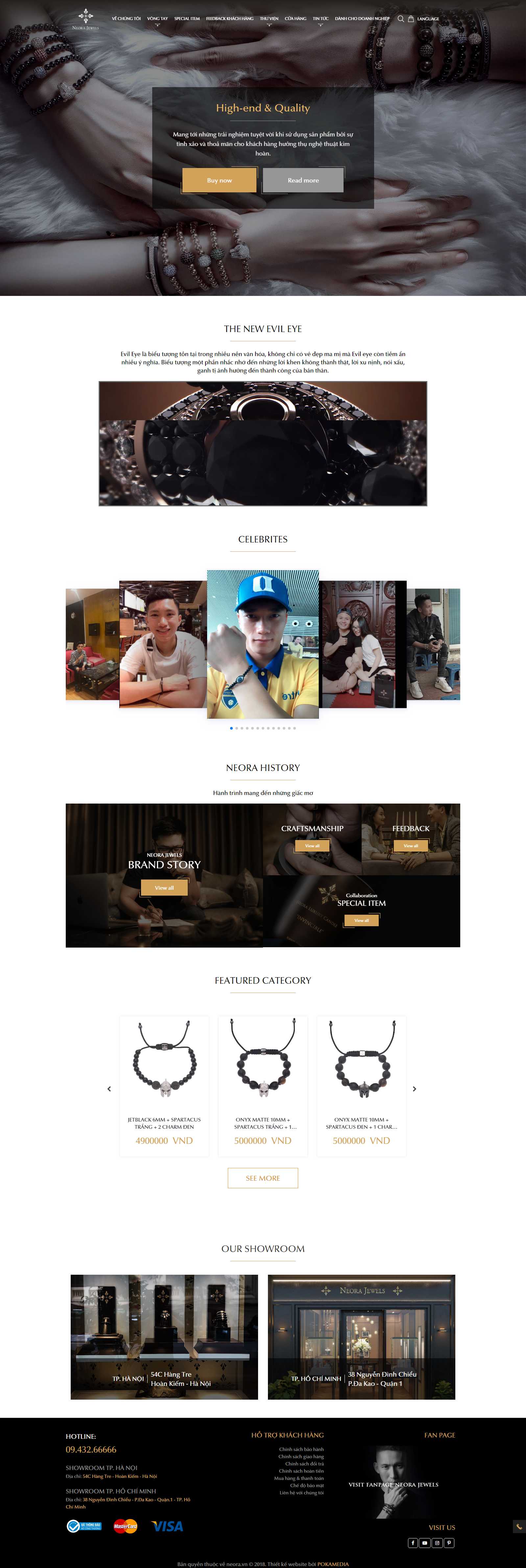 Thiết kế Web vòng tay phong thủy - neora.vn