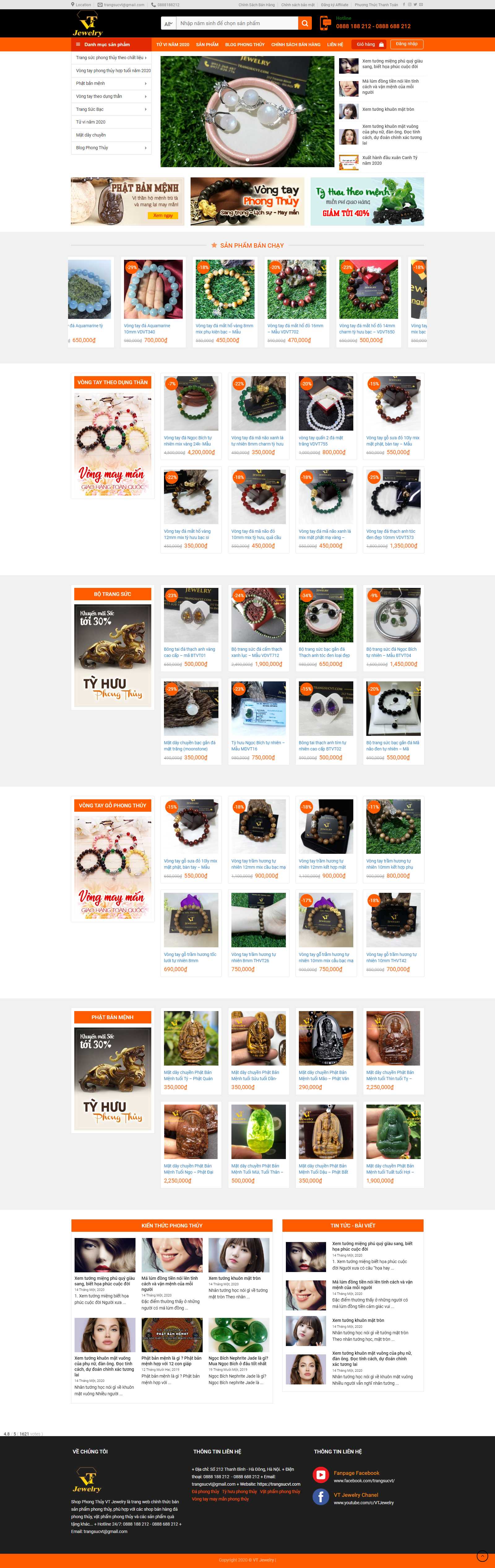 Thiết kế Web vòng tay phong thủy - trangsucvt.com