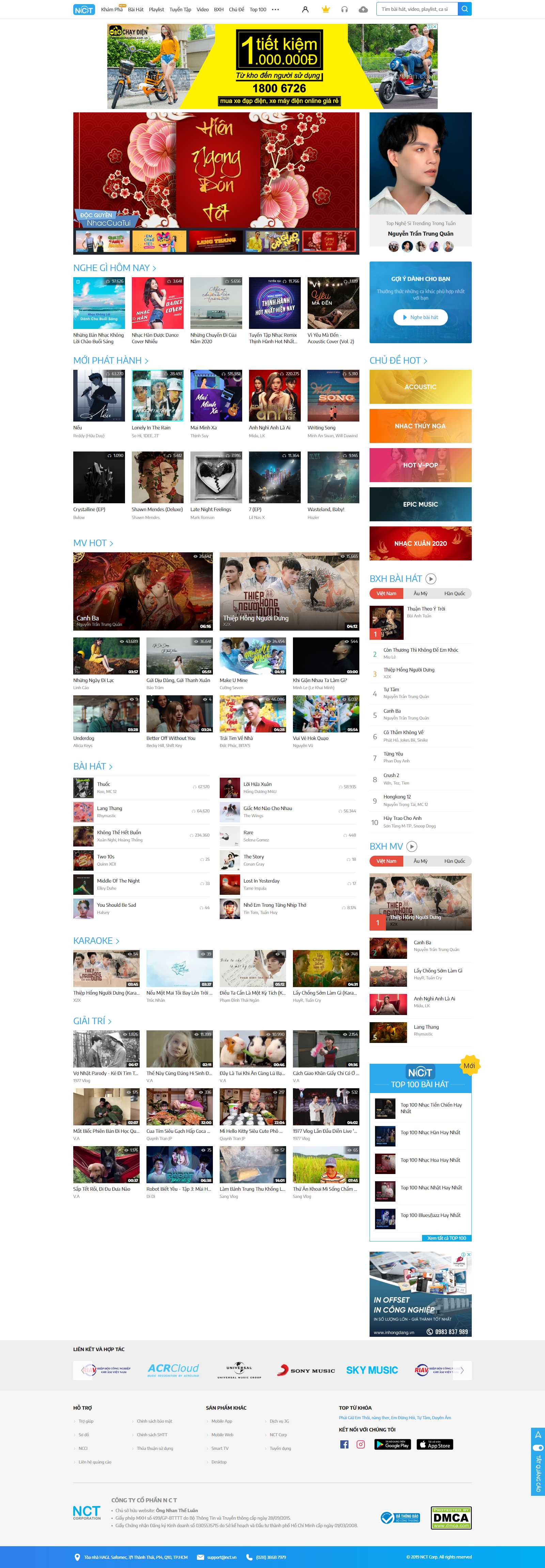 Thiết kế Web nhạc - www.nhaccuatui.com