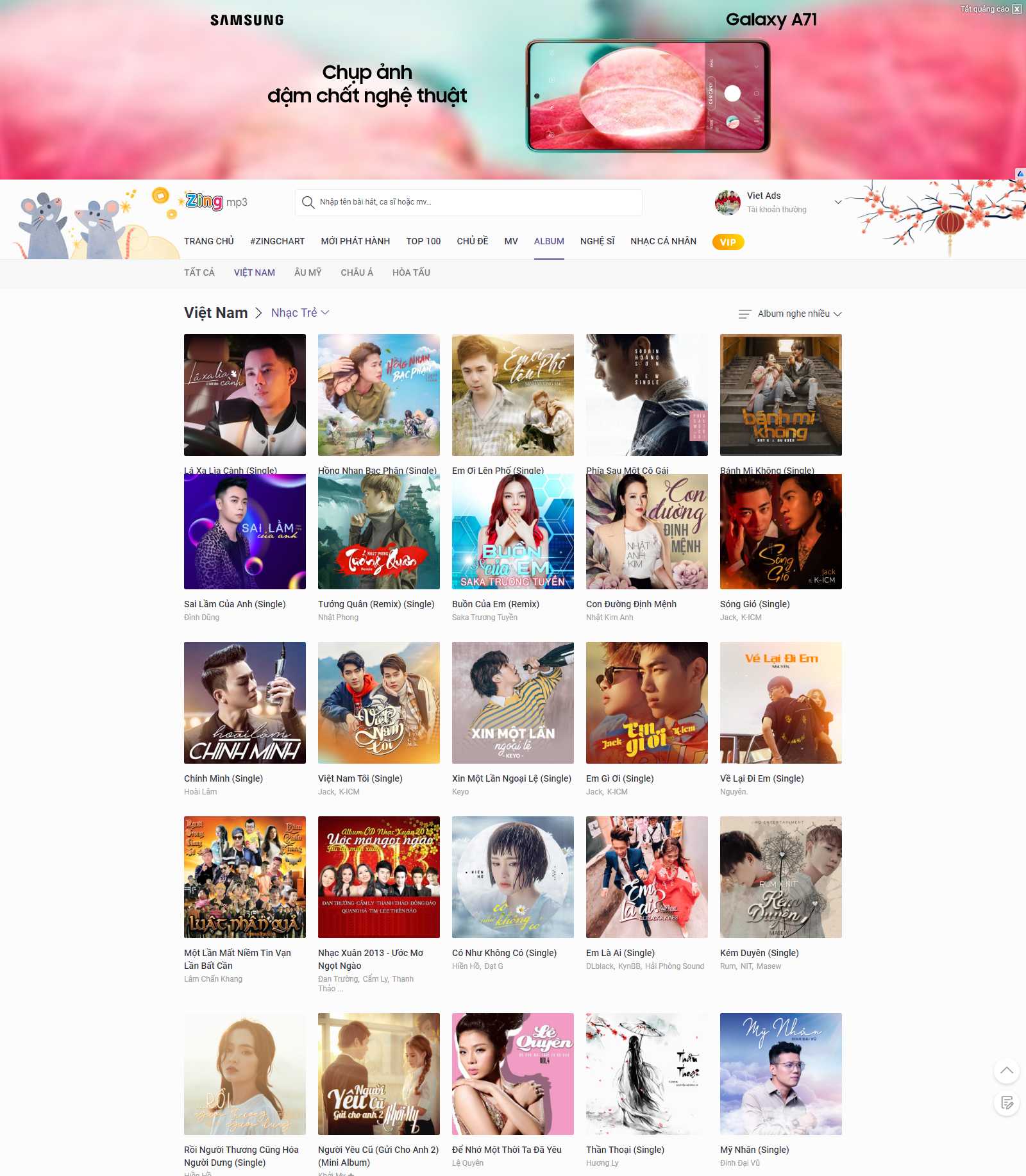 Thiết kế Web nhạc - zingmp3.vn