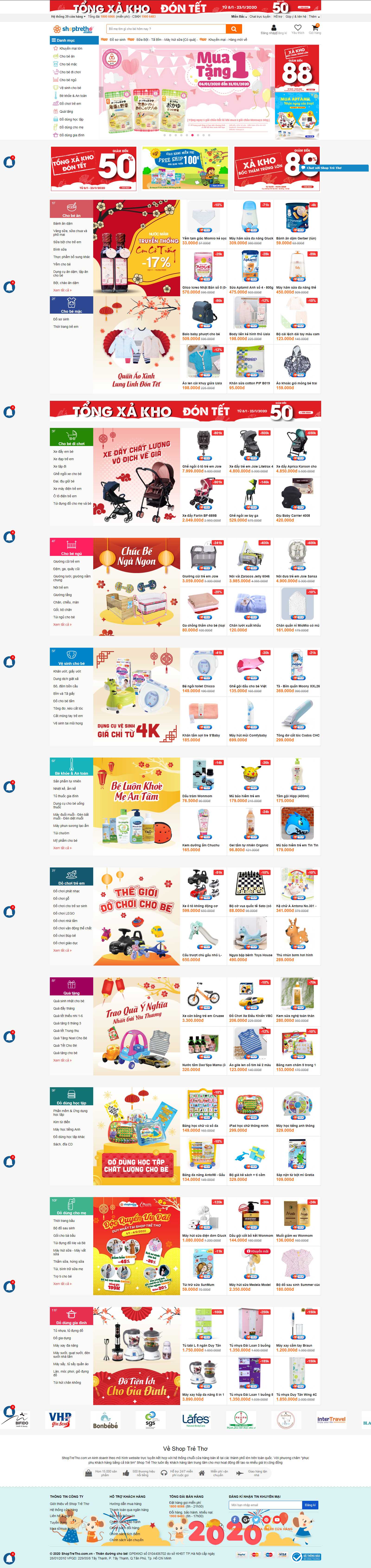Thiết kế Web mẹ và bé - shoptretho.com.vn