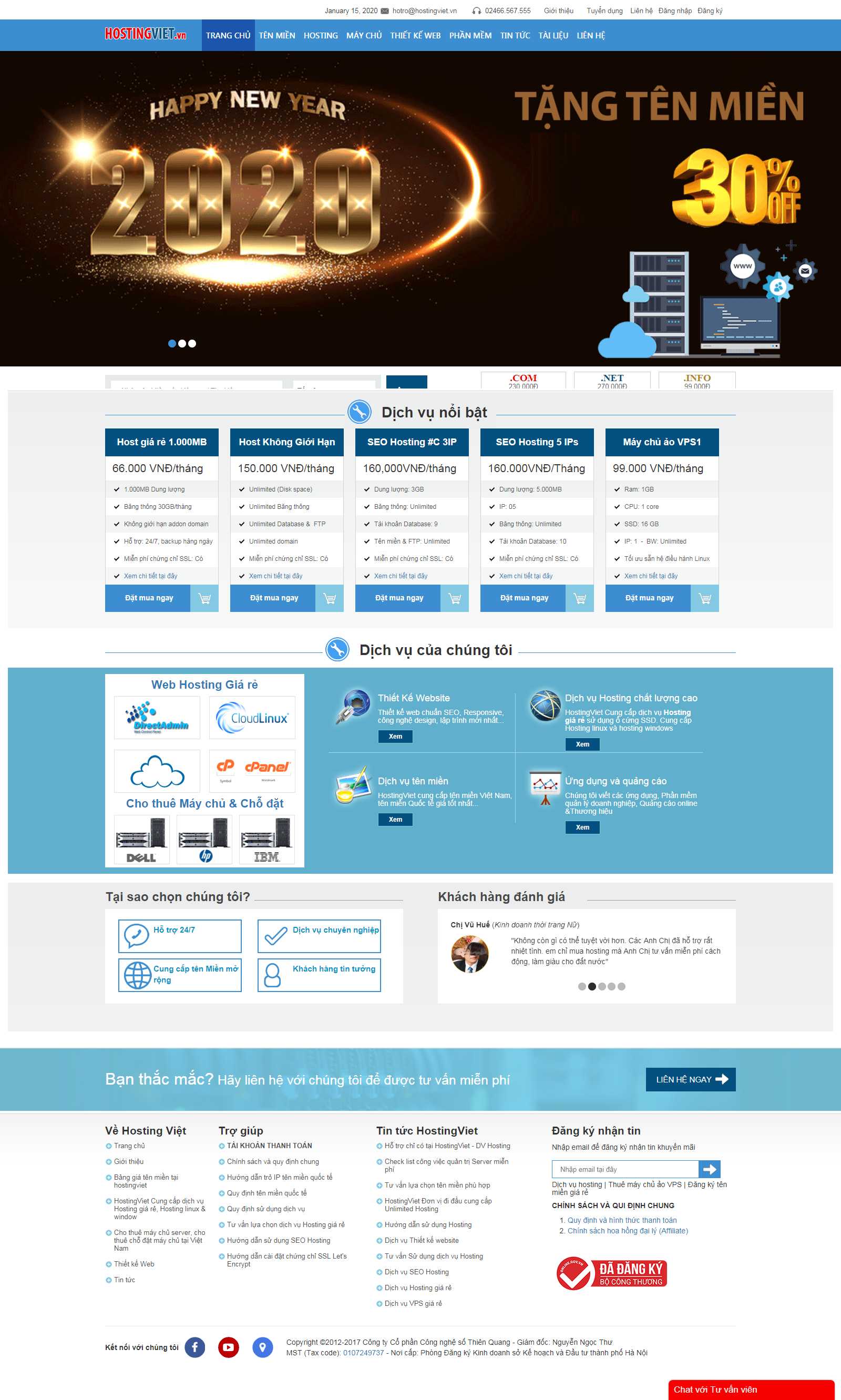 Thiết kế Web bán hosting - hostingviet.vn