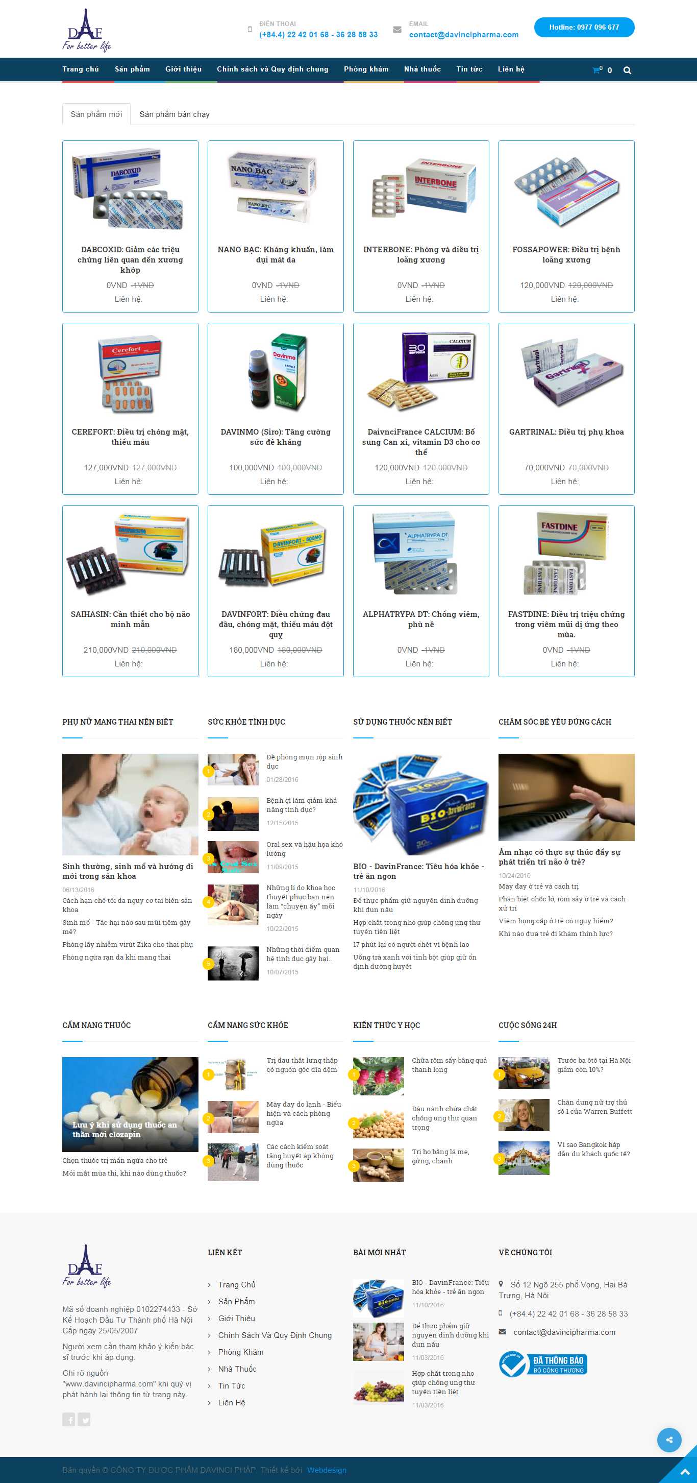 Thiết kế Web công ty dược - www.davincipharma.com