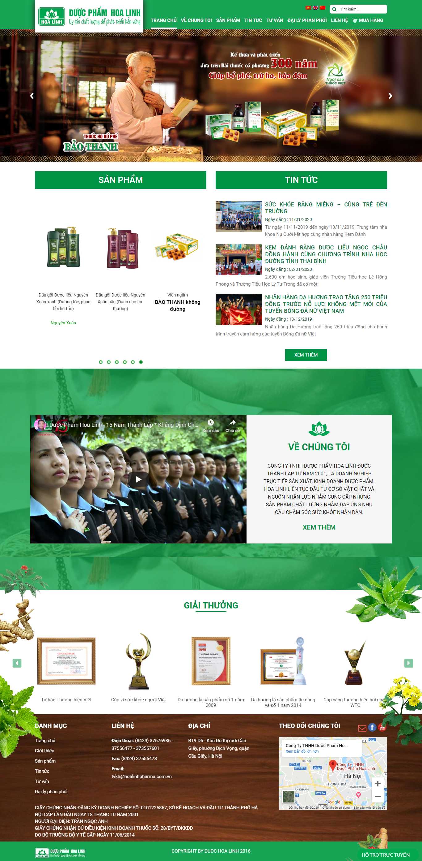 Thiết kế Web công ty dược - duochoalinh.vn