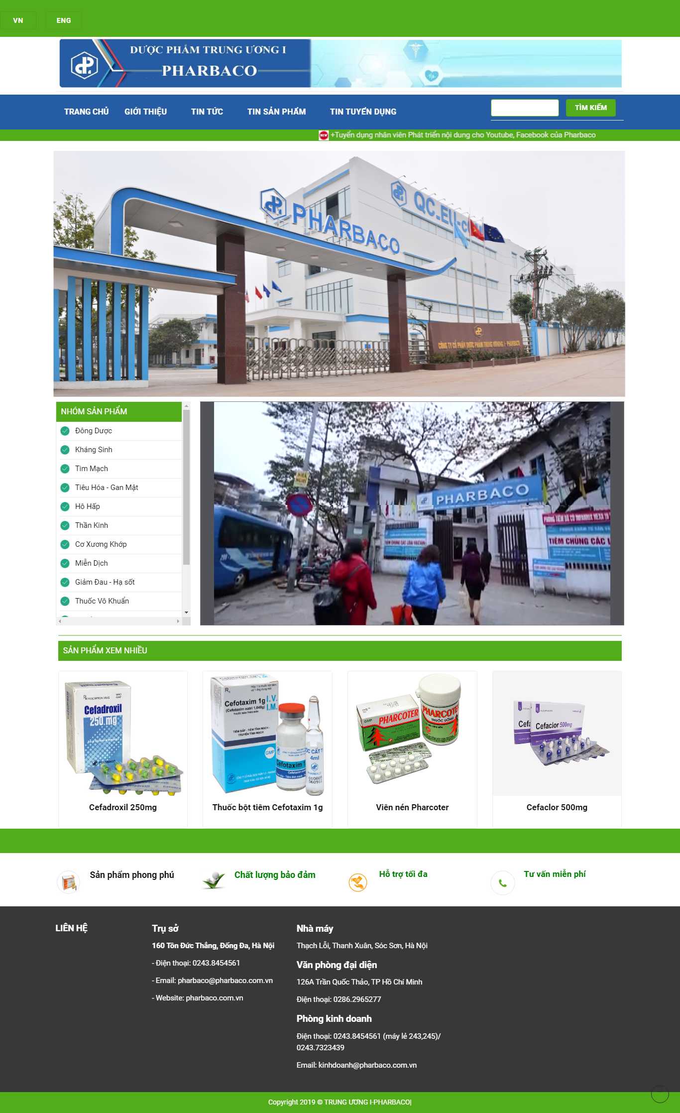 Thiết kế Web công ty dược - www.pharbaco.com.vn