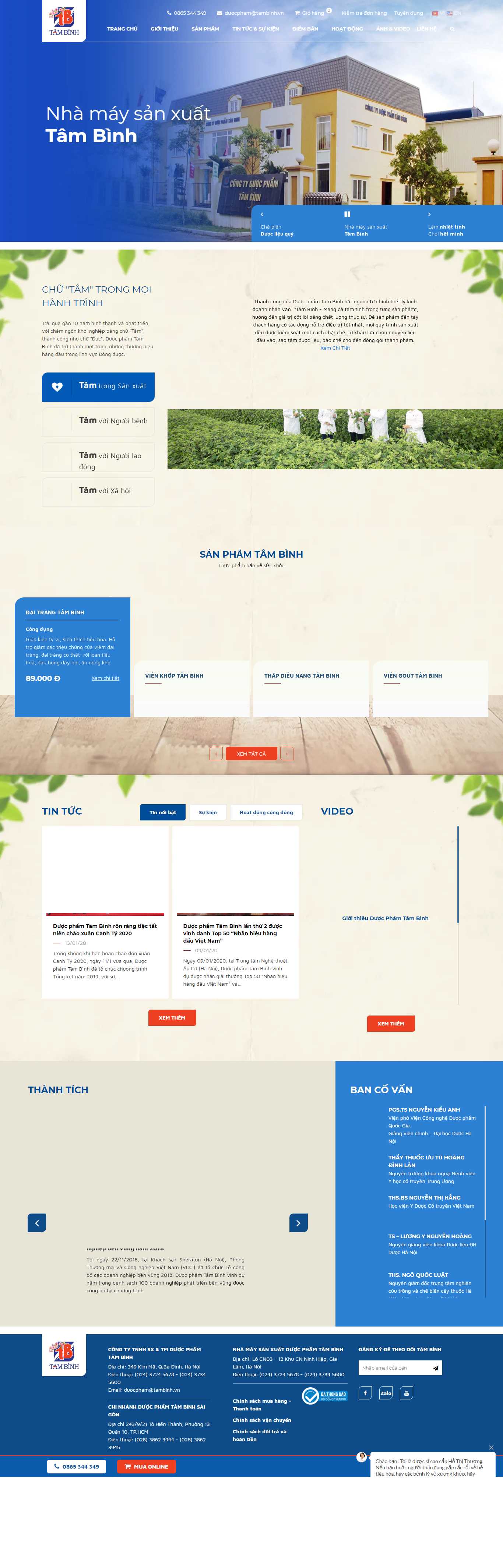 Thiết kế Web công ty dược - tambinh.vn
