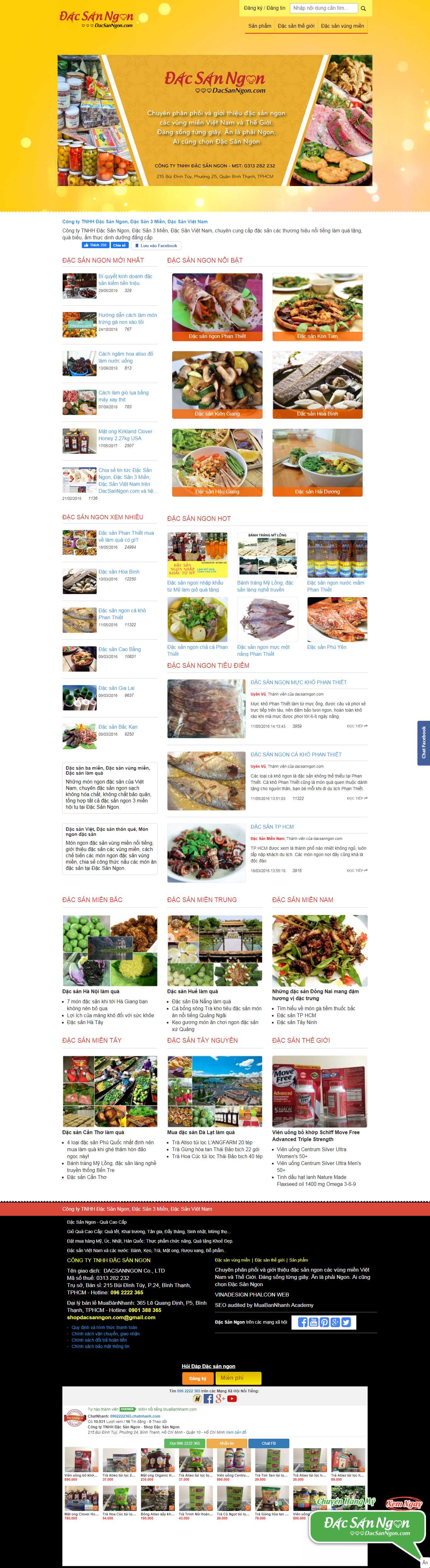 Thiết kế Web bán đặc sản 3 miền - dacsanngon.com