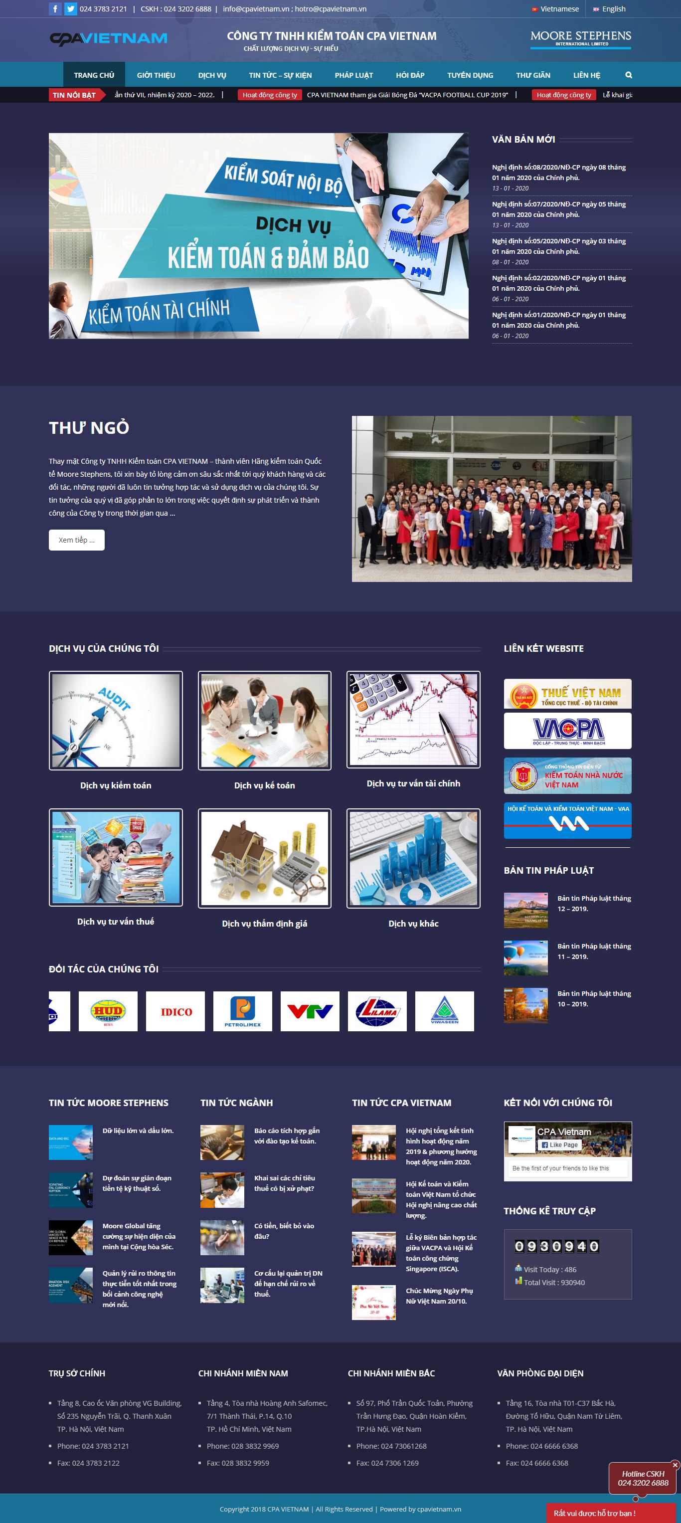 Thiết kế Web công ty kiểm toán - cpavietnam.vn