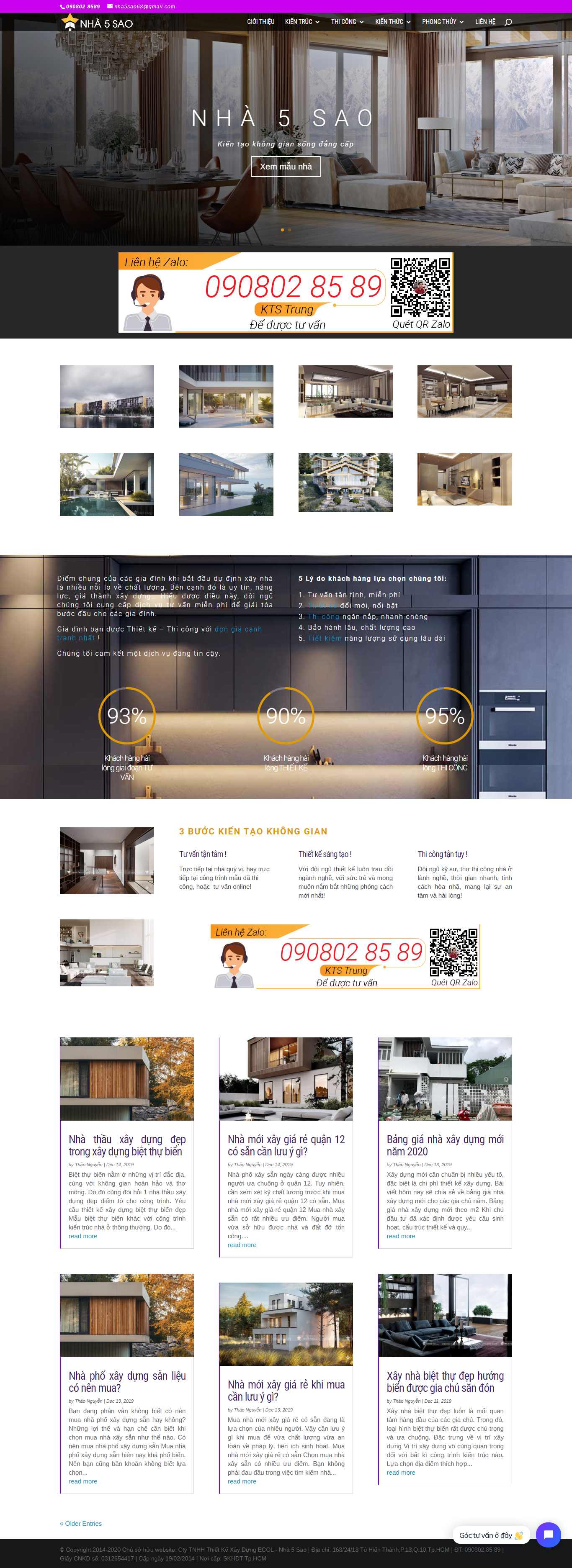 Thiết kế Web công ty xây dựng - nha5sao.com