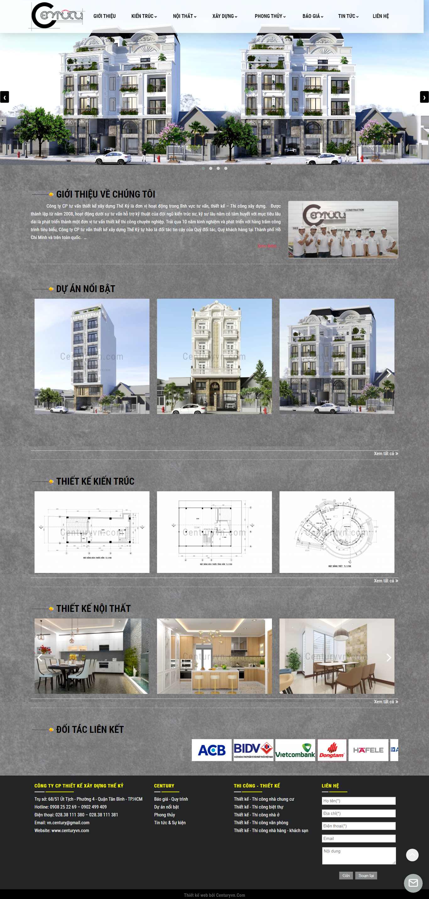 Thiết kế Web công ty xây dựng - centuryvn.com