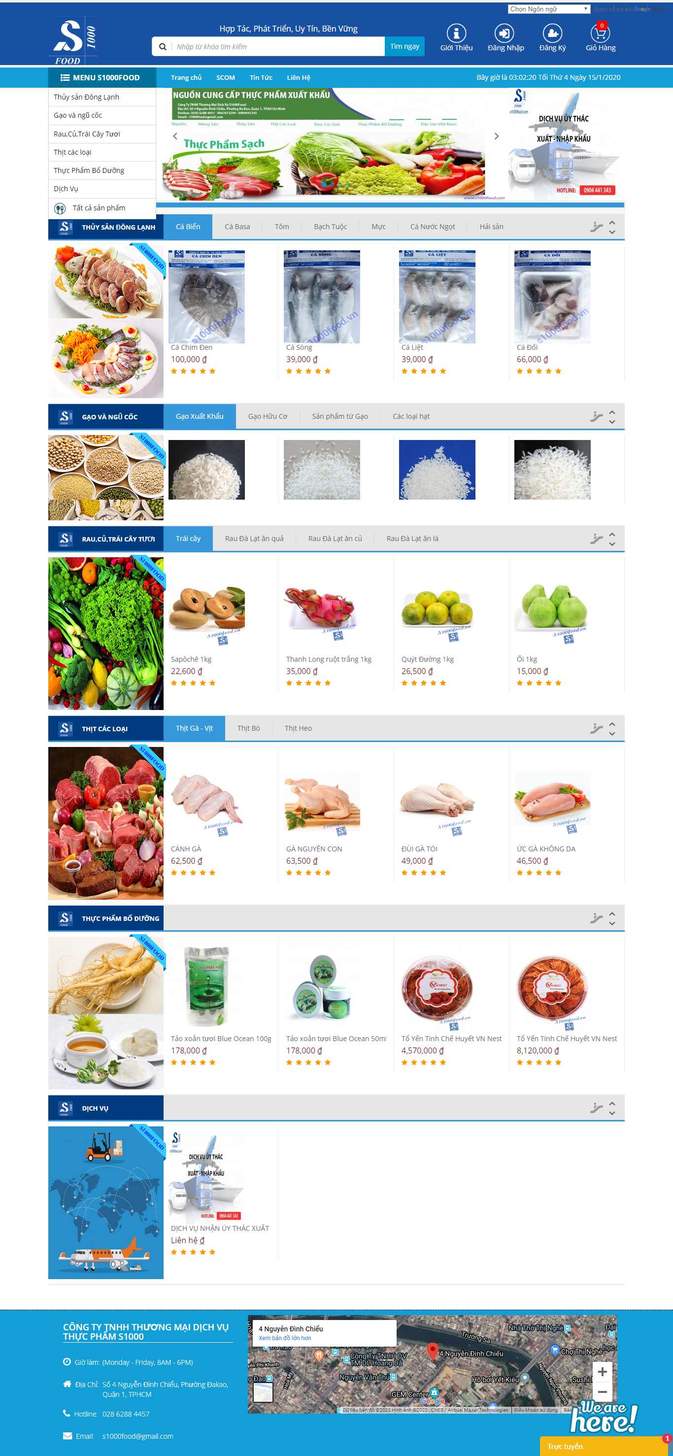 Thiết kế Web công ty nhập khẩu - s1000food.com