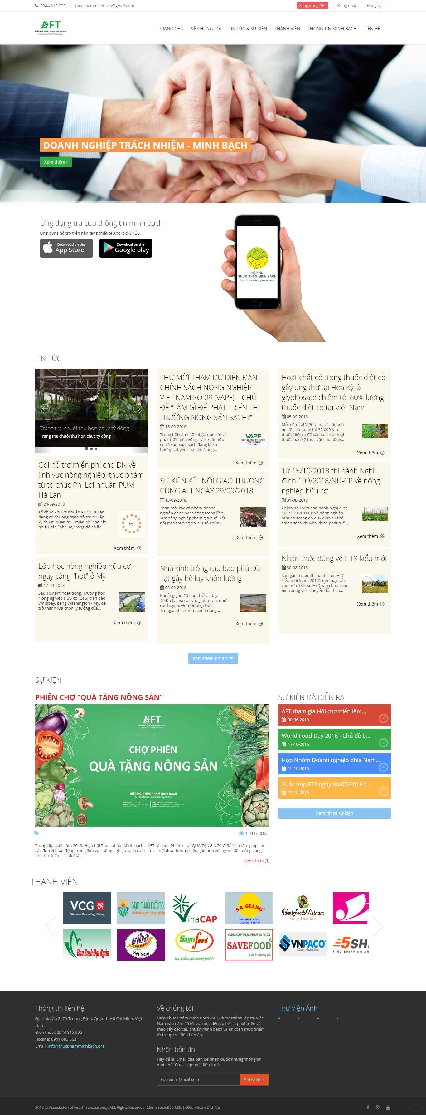 Thiết kế Web công ty nhập khẩu - thucphamminhbach.org