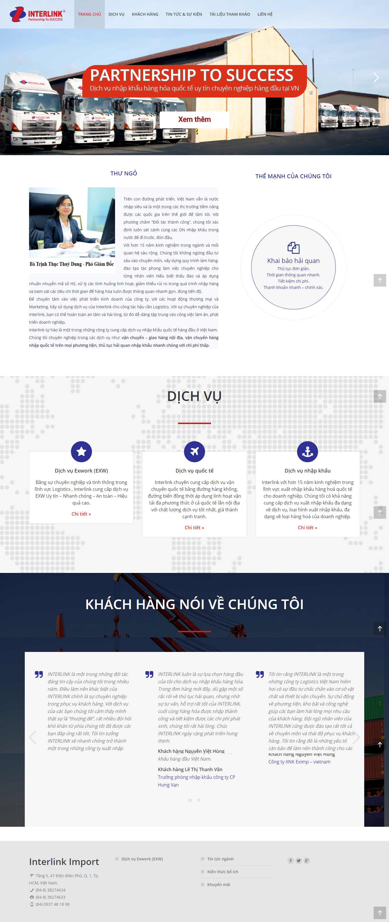 Thiết kế Web công ty nhập khẩu - nhapkhauhang.com