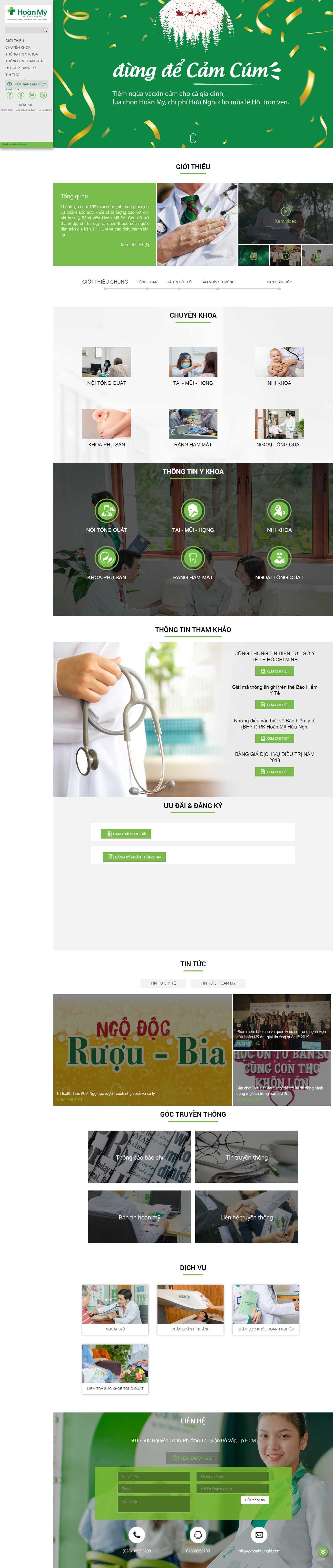 Thiết kế Web phòng khám đa khoa - www.hoanmyhuunghi.com