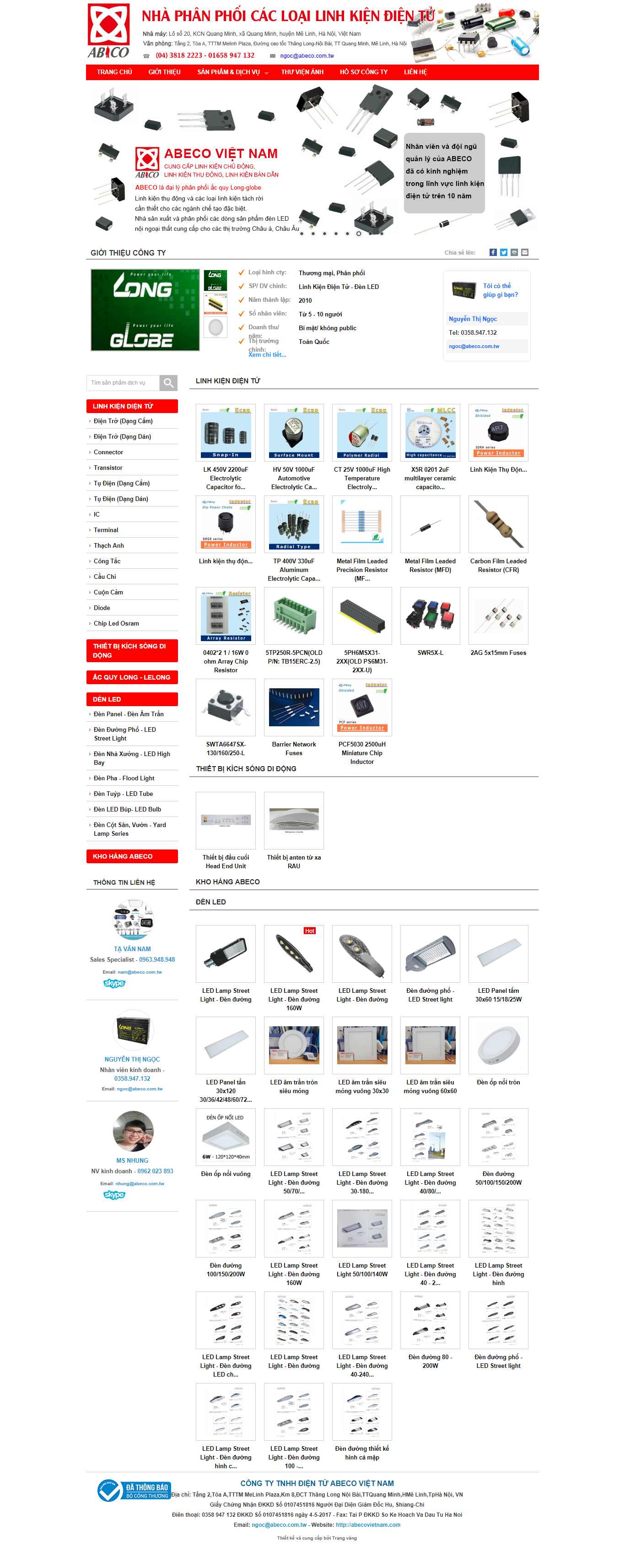 Thiết kế Web công ty điện tử - abecovietnam.com