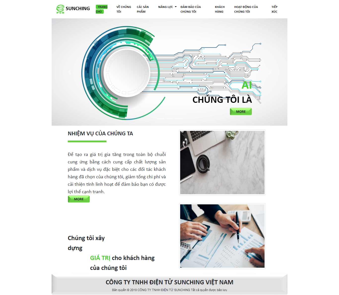 Thiết kế Web công ty điện tử - www.sunchingpcb.com