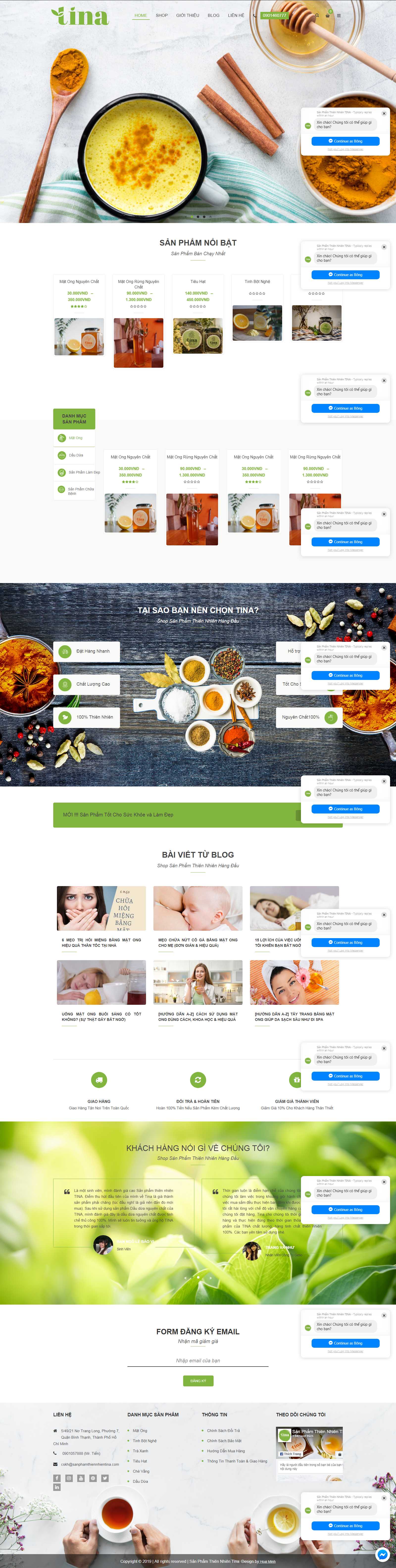 Thiết kế Web rao thuê - sanphamthiennhientina.com