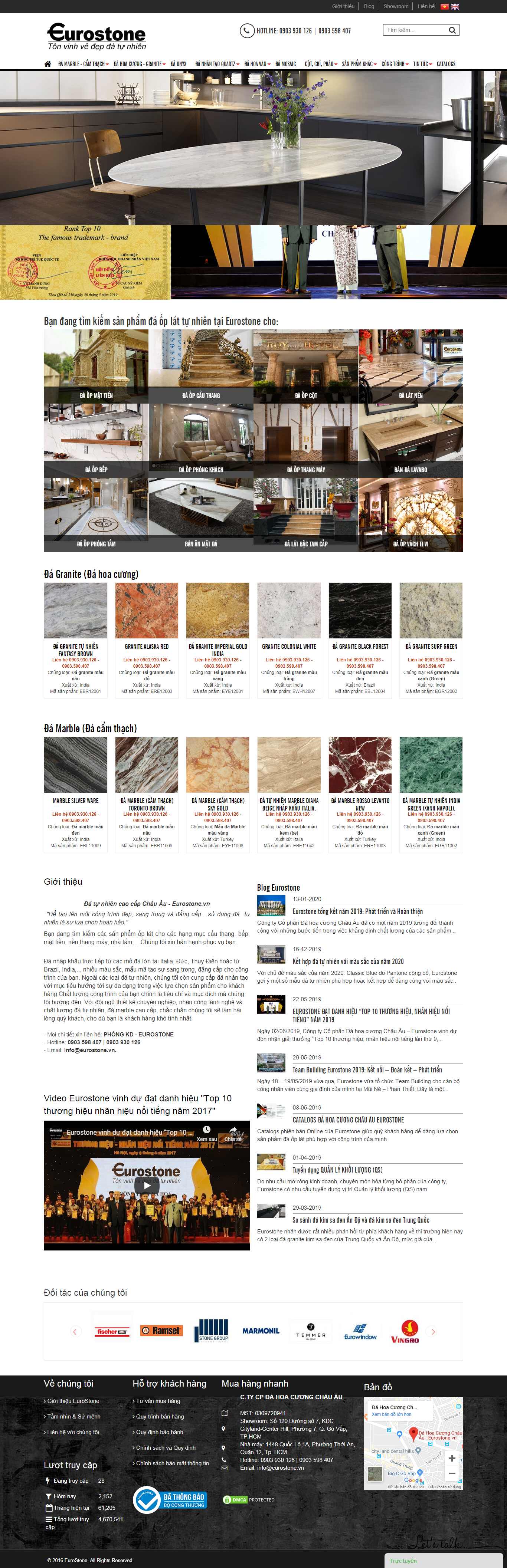 Thiết kế Web công ty đá ốp lát - eurostone.vn