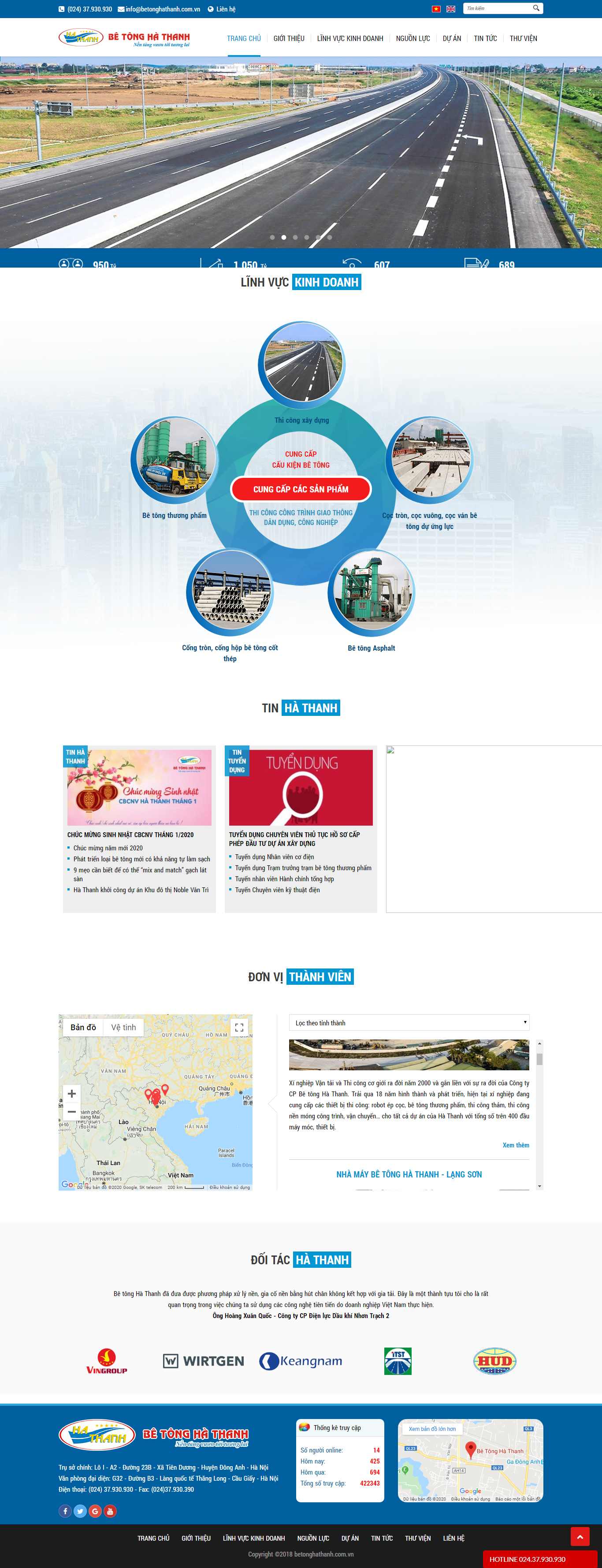 Thiết kế Web công ty bê tông - www.betonghathanh.com