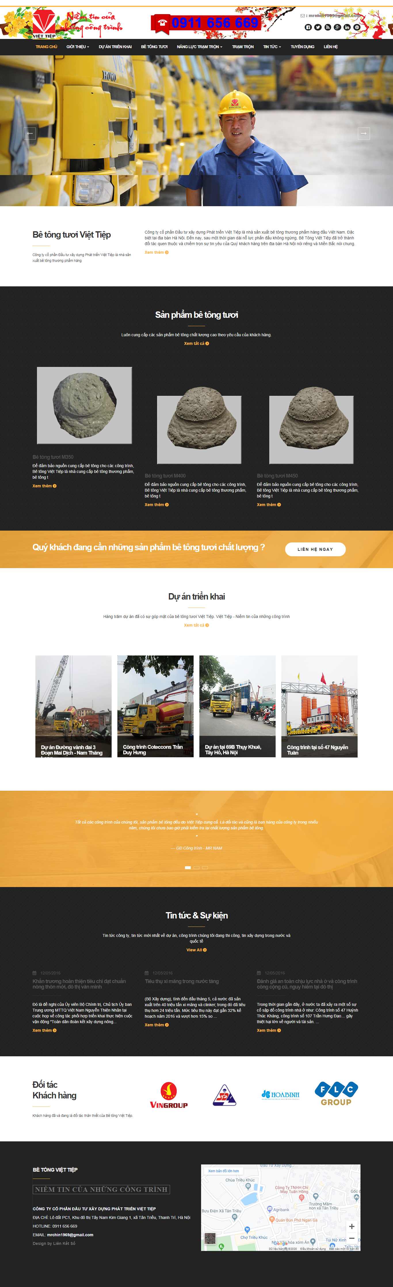 Thiết kế Web công ty bê tông - betongviettiep.vn
