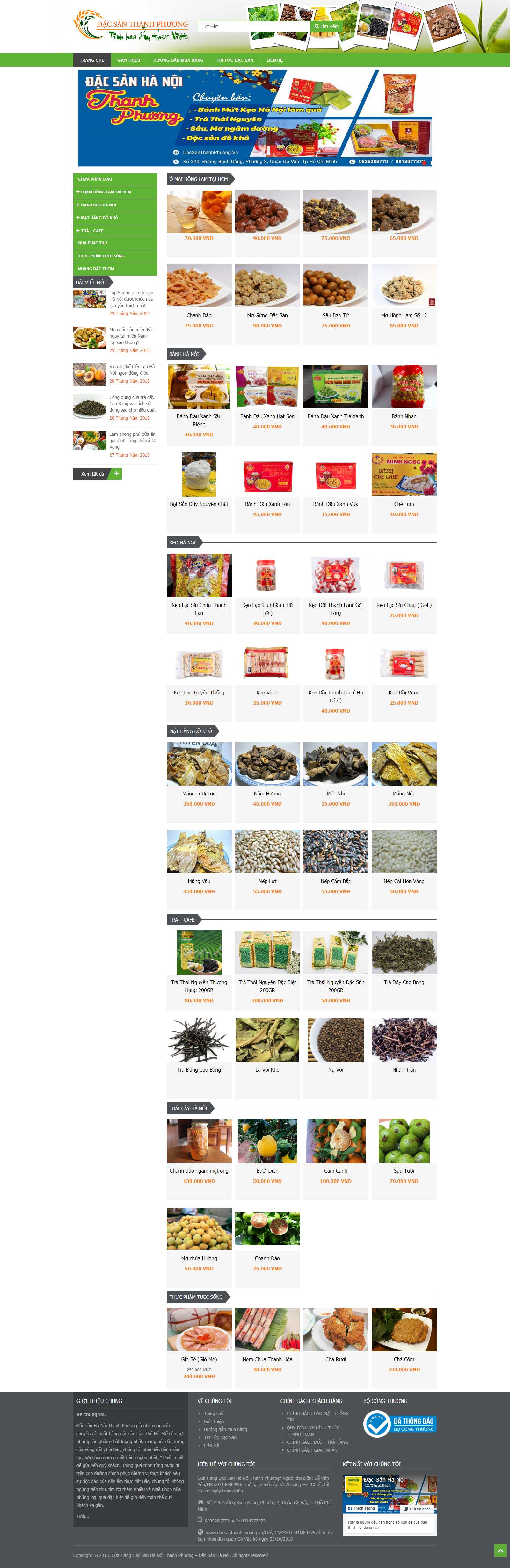 Thiết kế Web trang vàng - dacsanthanhphuong.vn