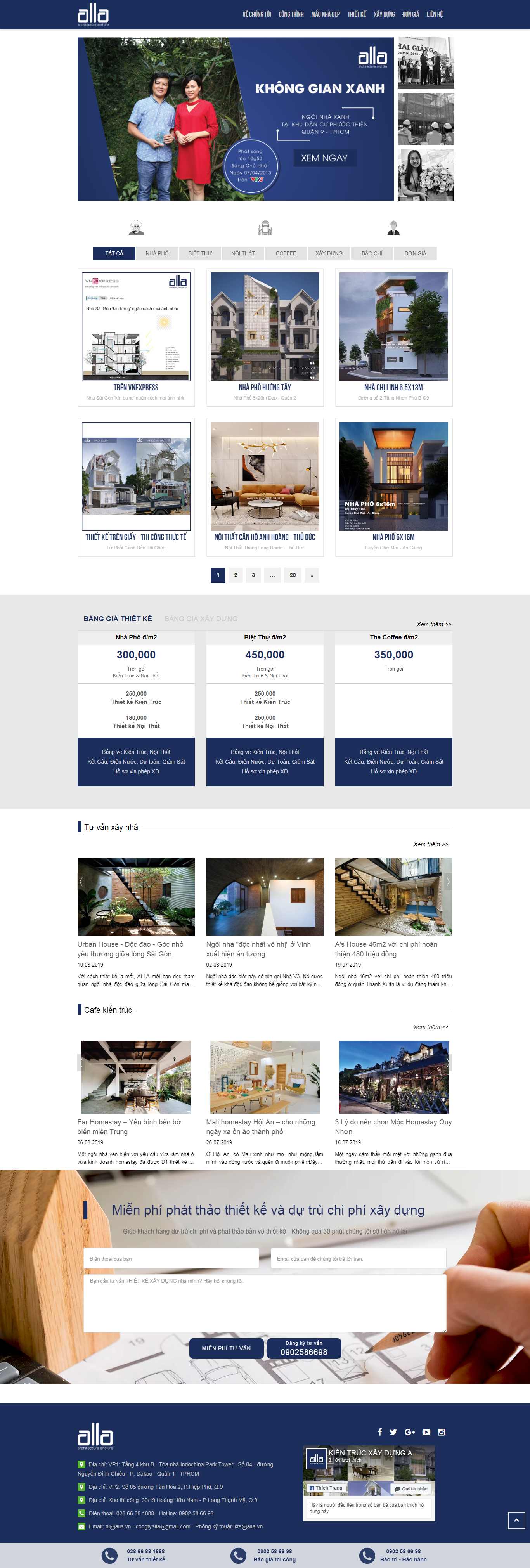 Thiết kế Web công ty kiến trúc - alla.vn