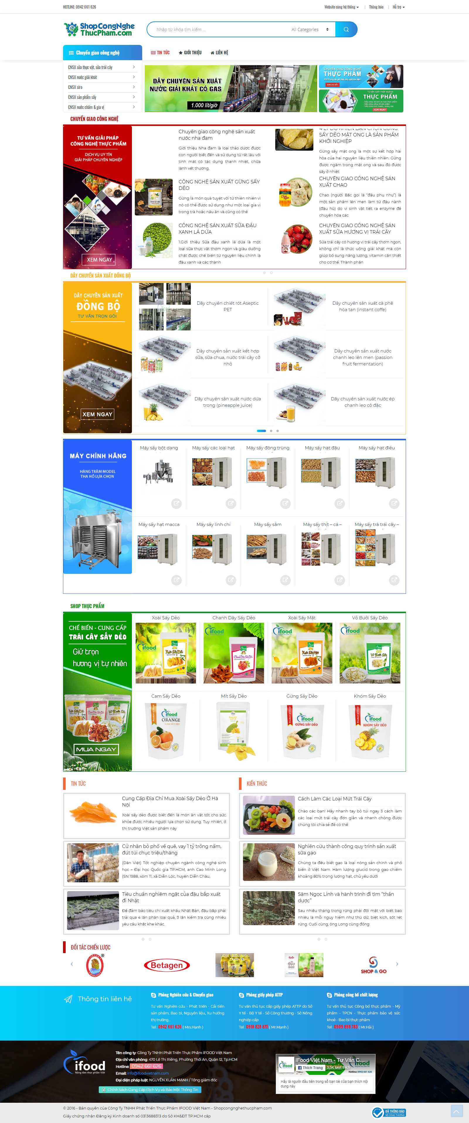 Thiết kế Web Codeigniter - shopcongnghethucpham.com