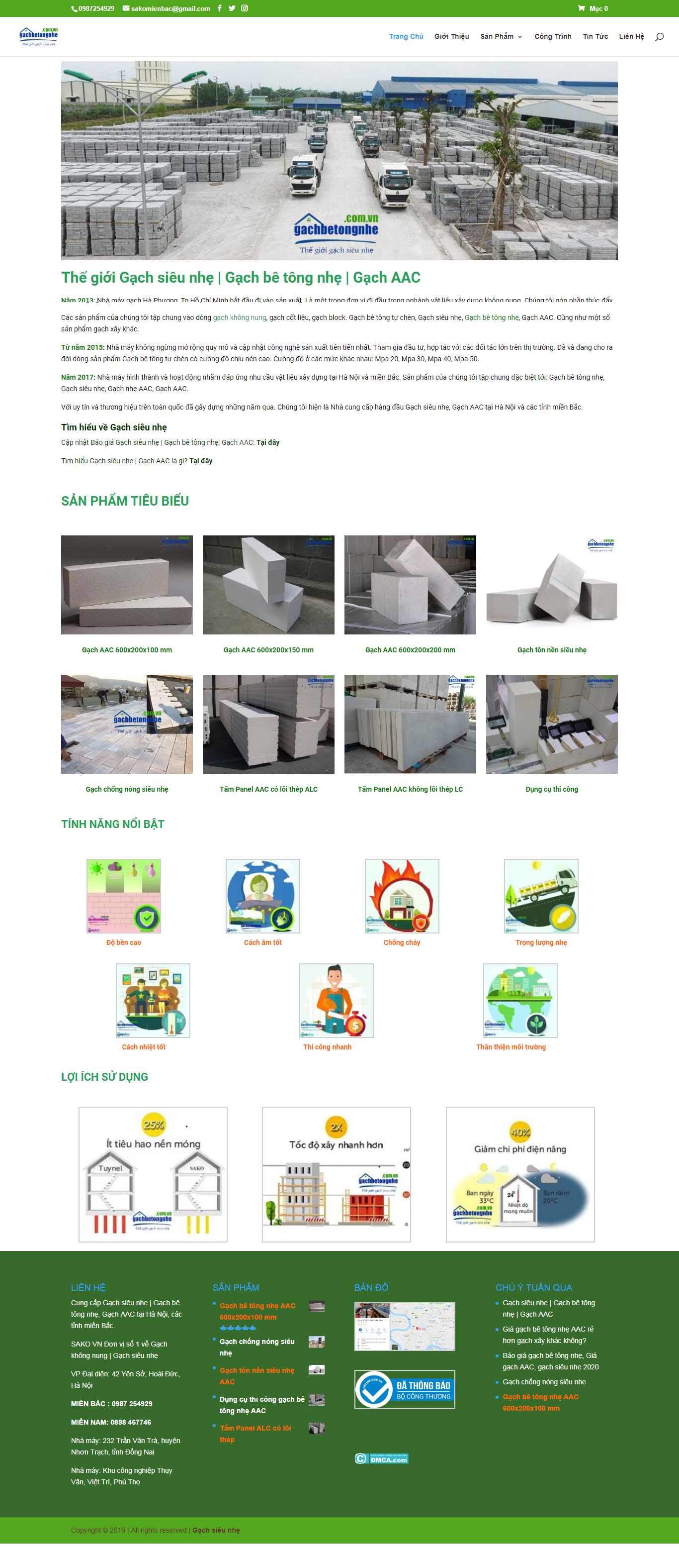 Thiết kế Web nhà máy gạch - gachbetongnhe.com.vn