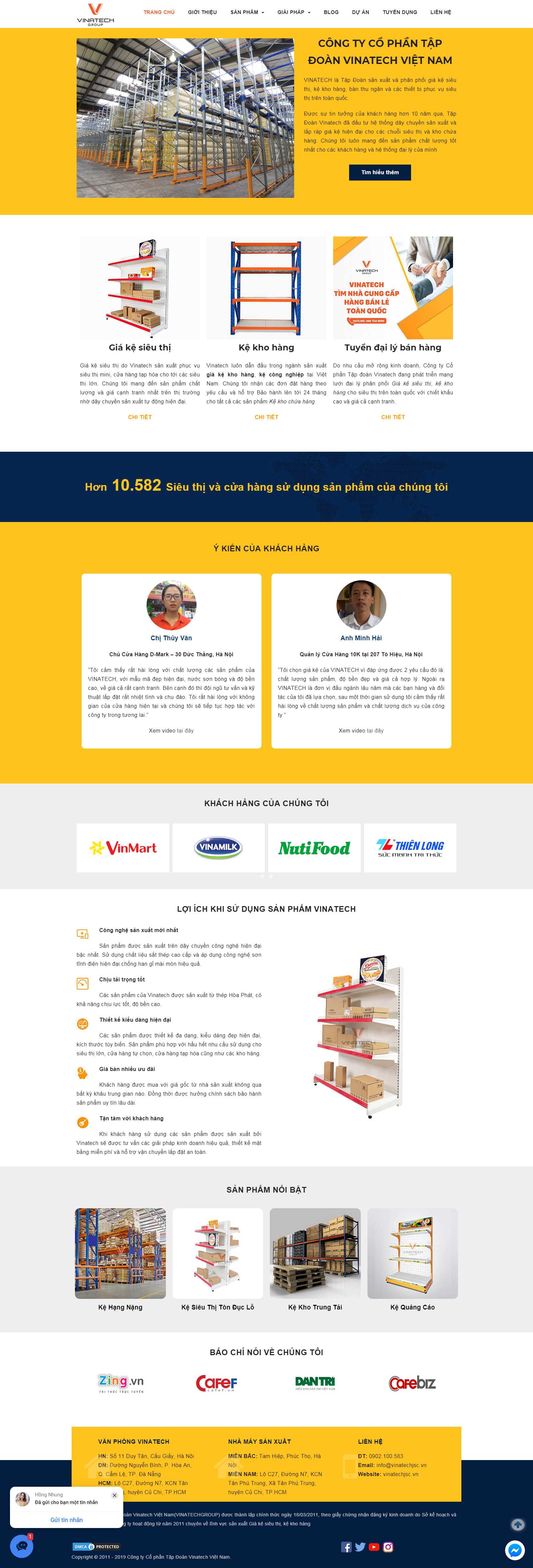 Thiết kế Web gian hàng - vinatechjsc.vn