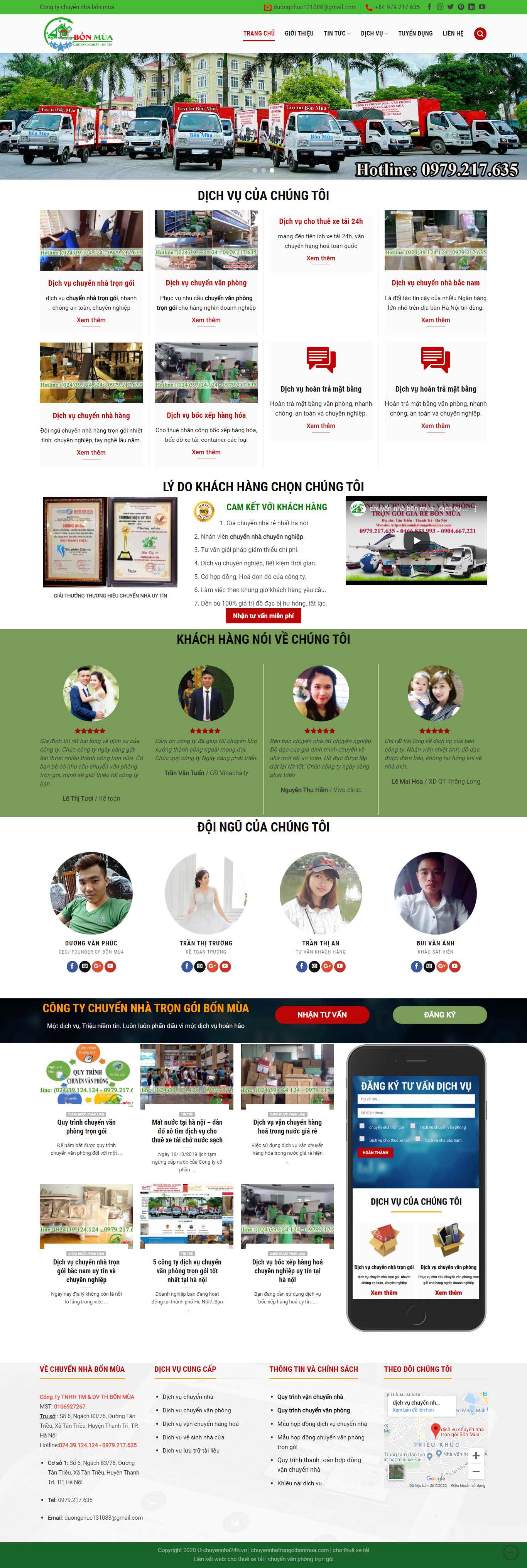 Thiết kế Web công ty vận tải - chuyennhatrongoibonmua.com
