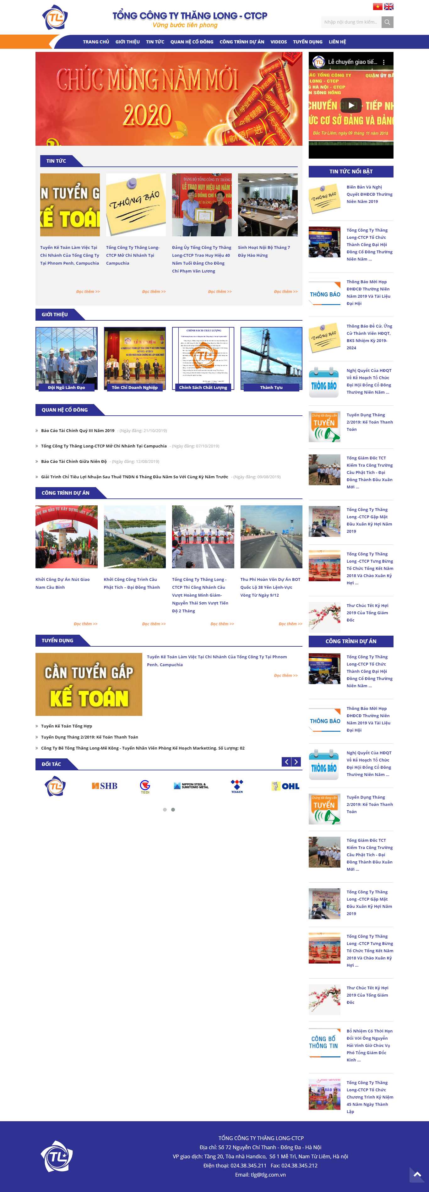 Thiết kế Web công ty cầu đường - www.tlg.com.vn